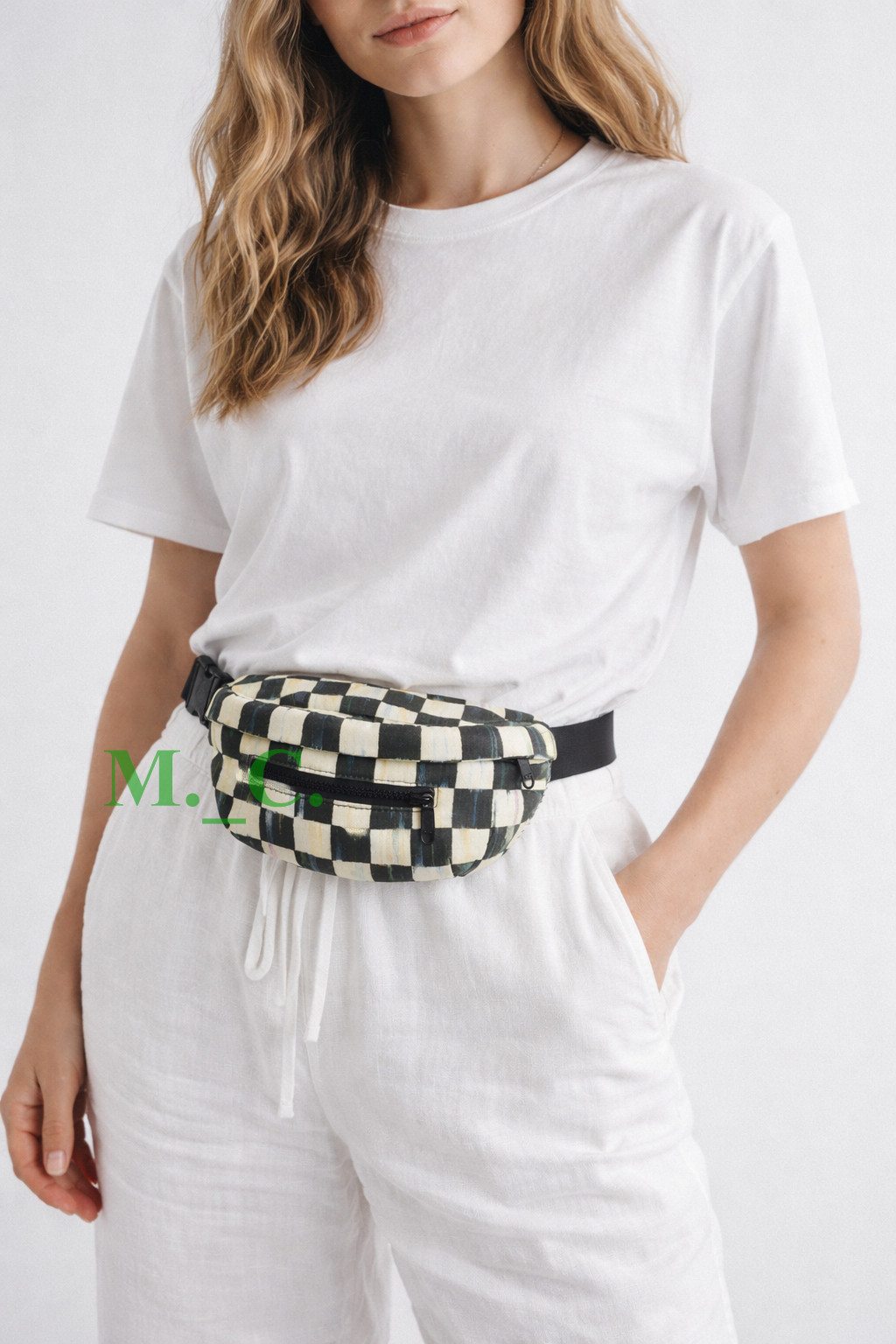 MacKenzie-Childs Courtly Check Fanny Pack Belt Bag Brand New