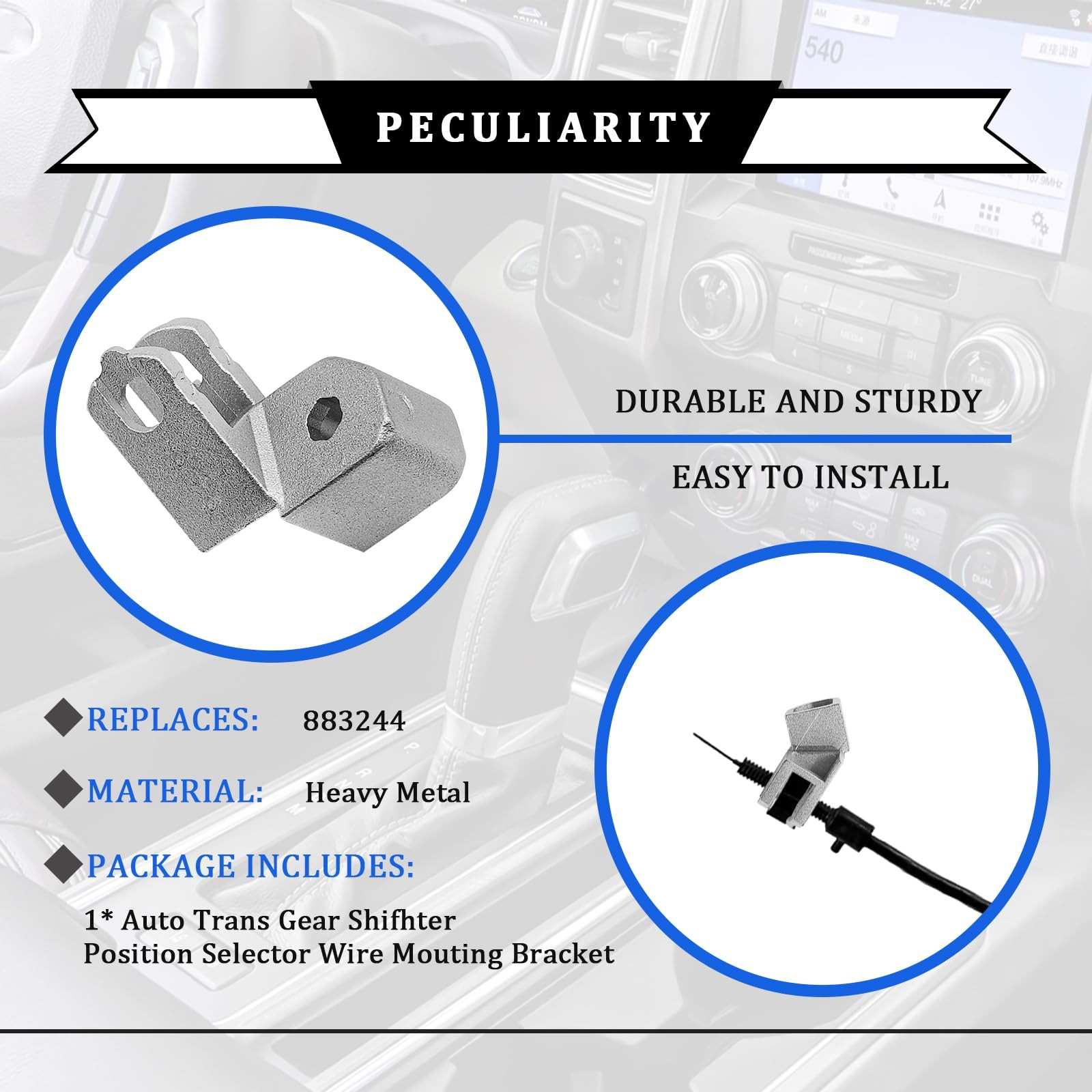 Shift Indicator Cable Bracket, 83244 Aluminum Automatic Transmission, Compati...