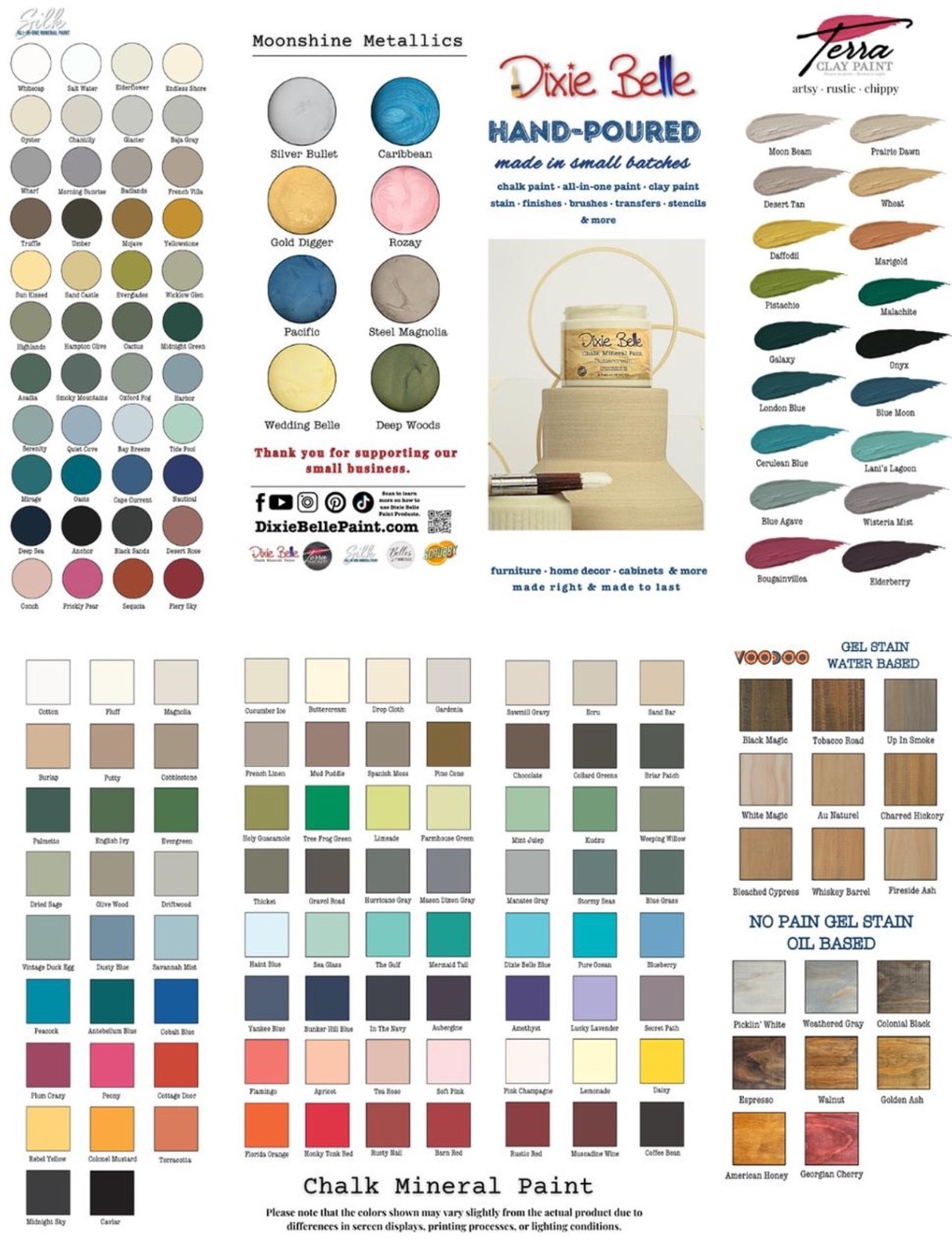 NEW Colors! DIXIE BELLE CHALK MINERAL PAINT-4,8,16 & 32oz.-FREE SHIP OVER $35