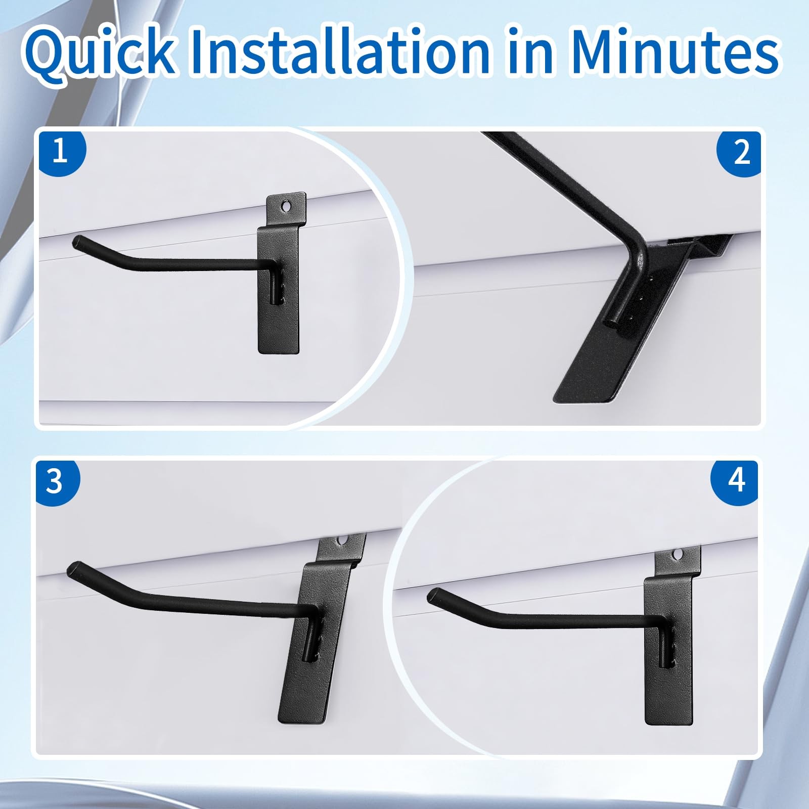 25 Pack 4 Inch Slatwall Hooks,30LB Capacity,Matte Black Finished