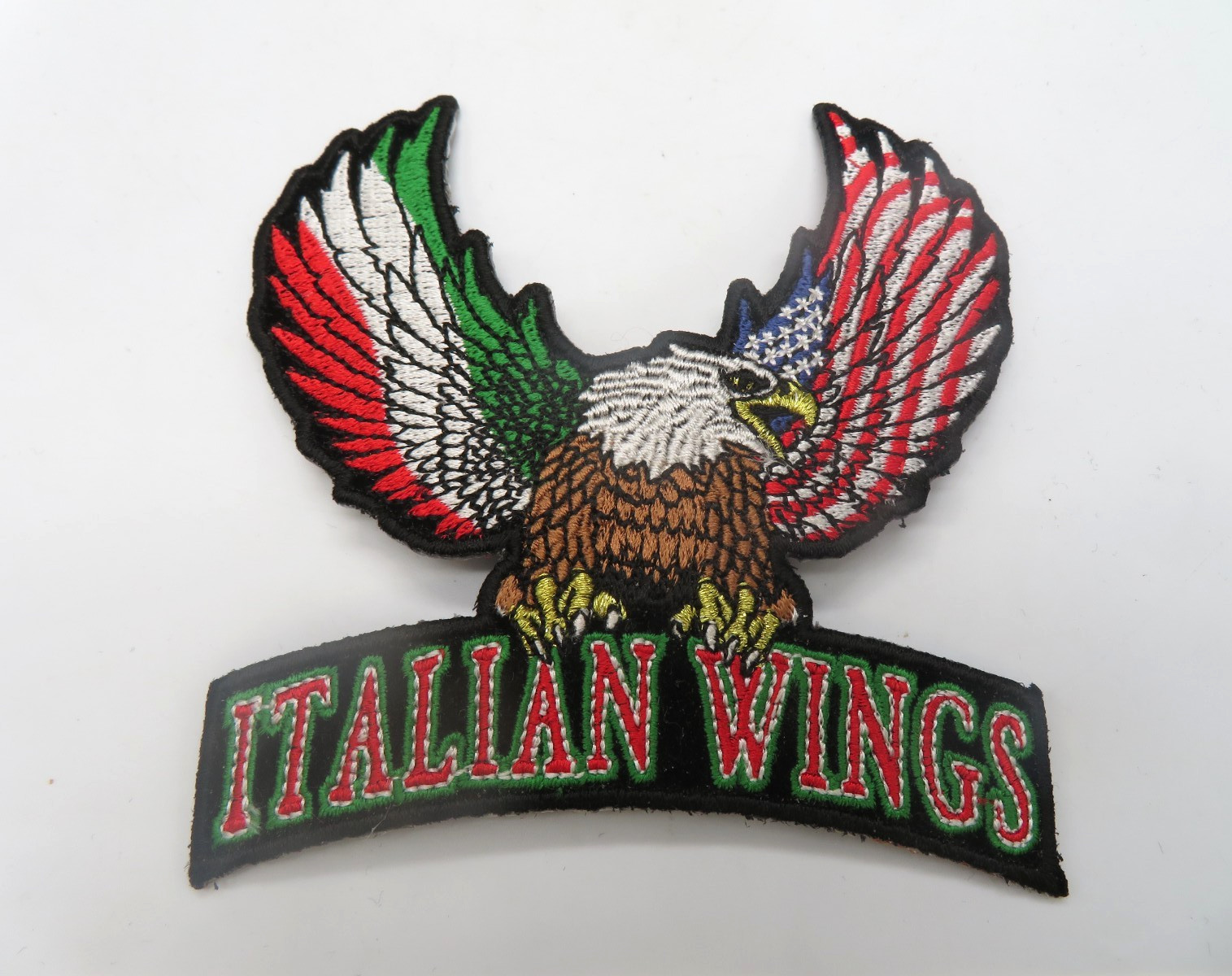 Italian Wings Motorcycle Biker Vest Jacket Patch Eagle American Flag