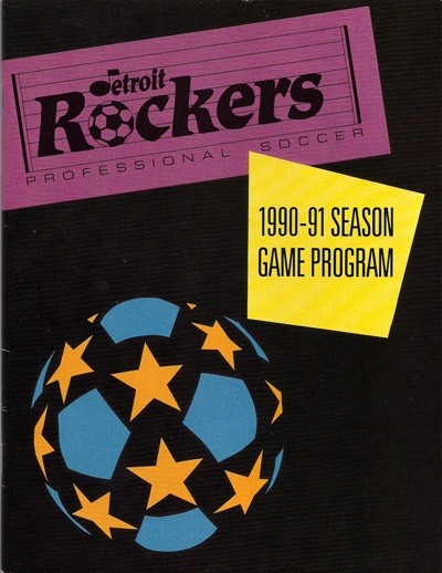 Detroit Rockers 1990-91 Season Game Program Program Cover On 12x8in Metal Sign