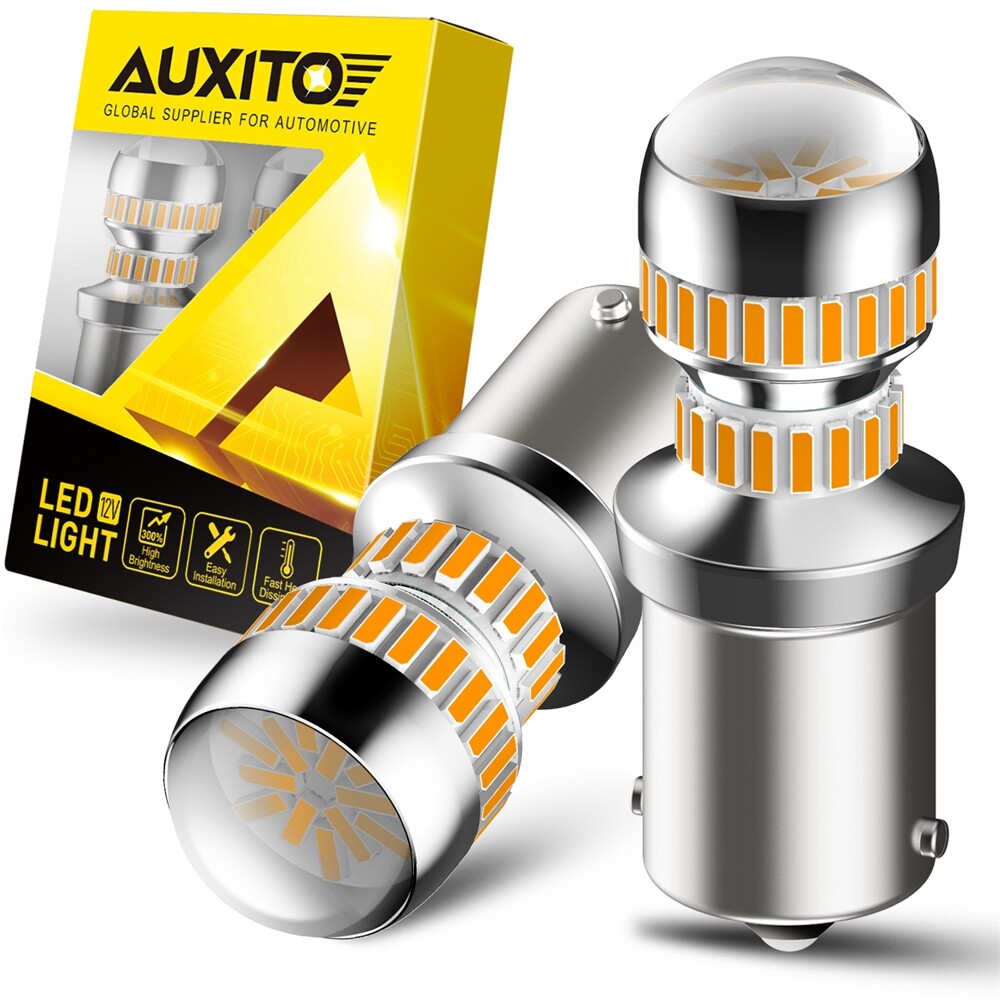 AUXITO 1156 LED Turn Signal Light Bulbs Amber Yellow Anti Hyper Flash CANBUS X2