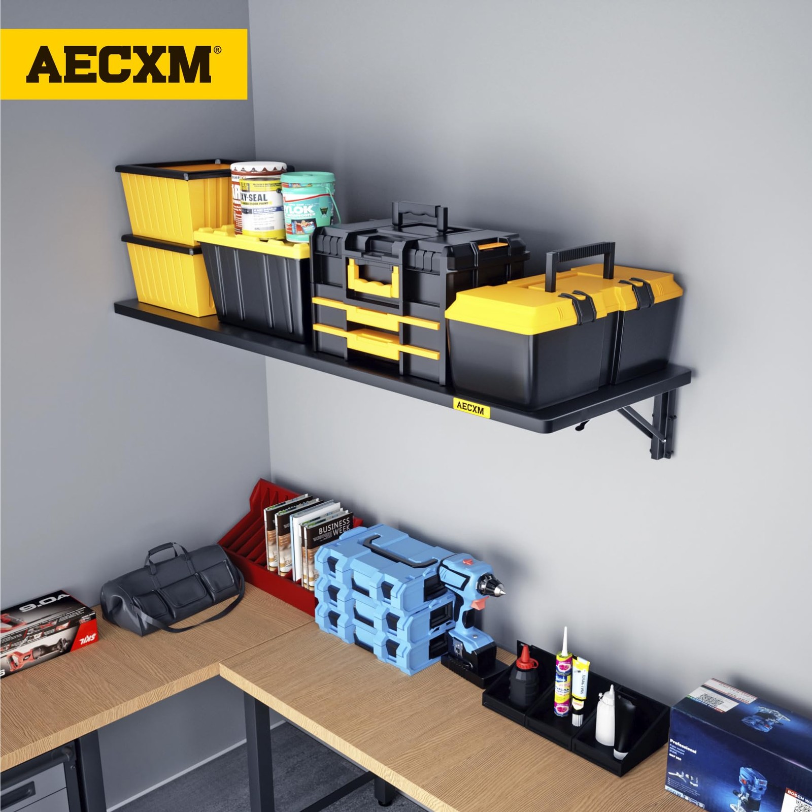 1.2x3ft Adjustable Rail Type Folding Storage Rack Shelf, Suitable for Garage,...