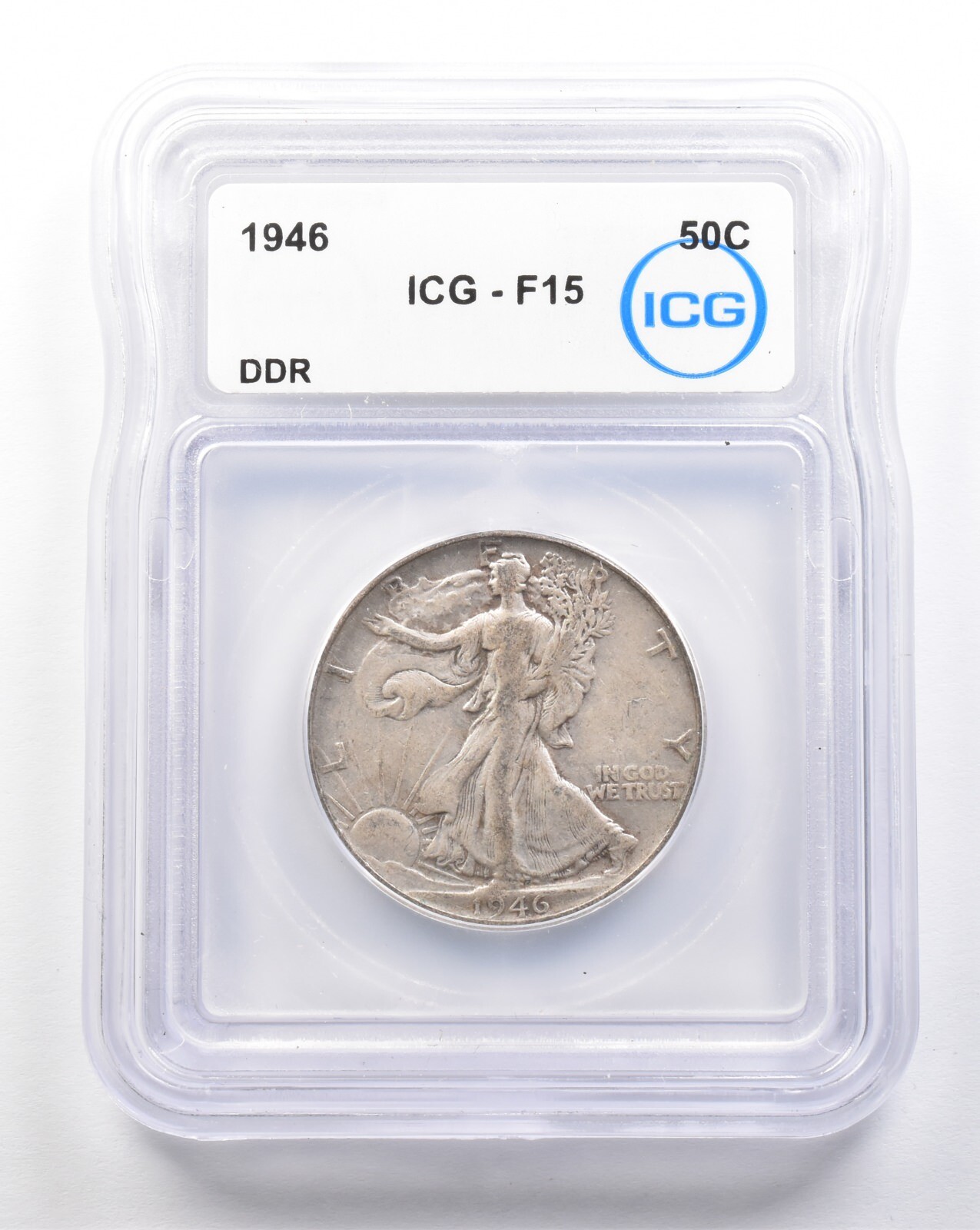 1946 Walking Liberty Half Dollar DDR F15 ICG *7417