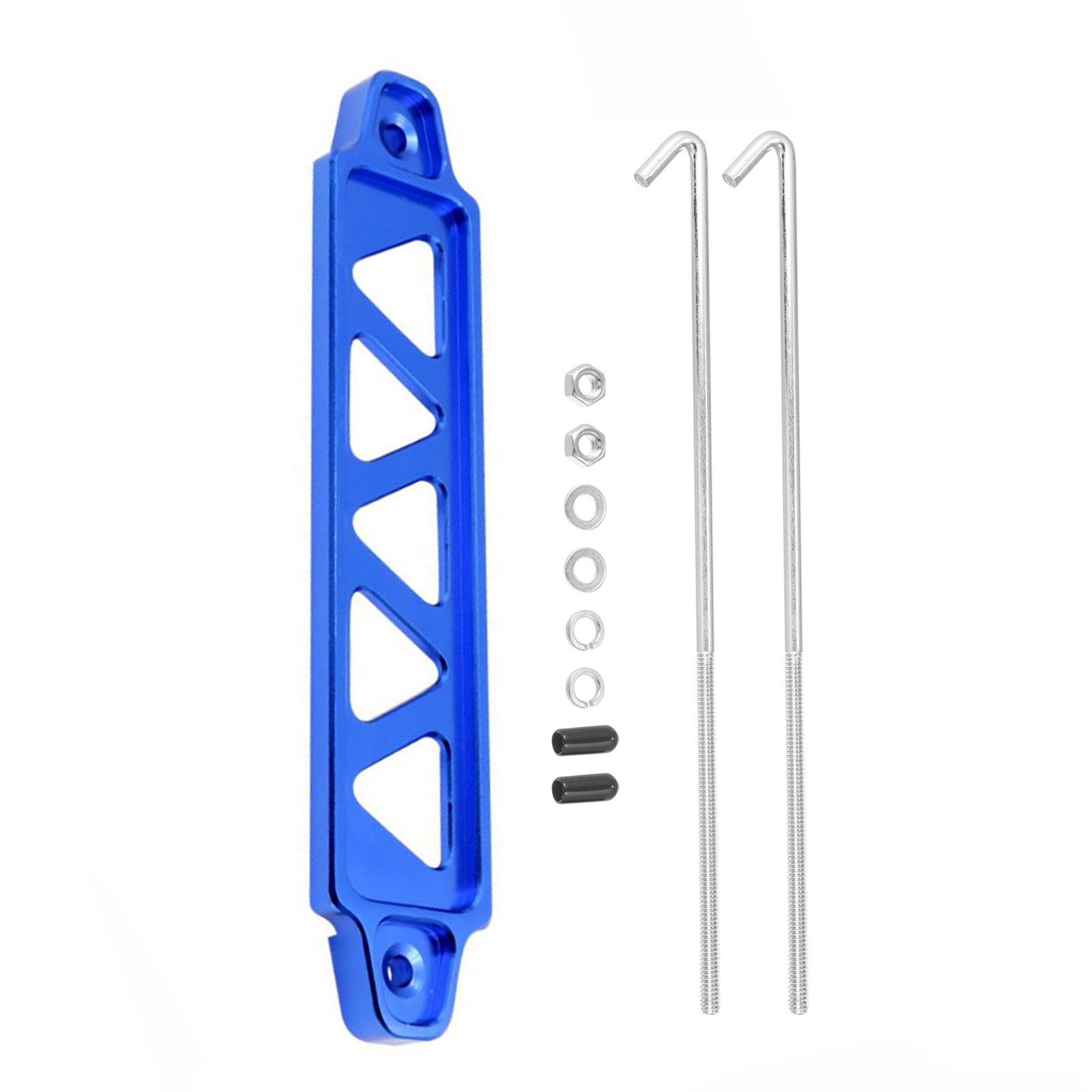 1 PC Blue Car Battery Hold Down Tie Down Mount Bracket with Hook Bolt Kit Set