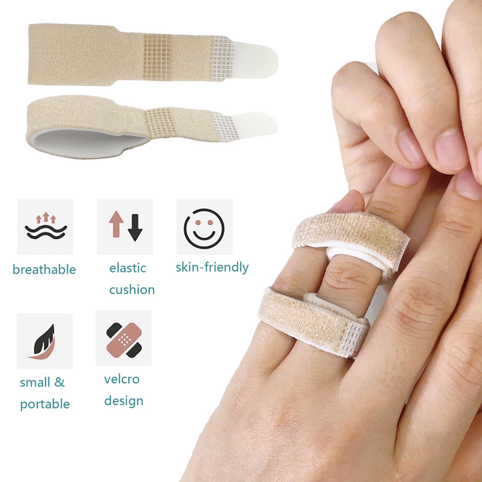 Finger Buddy Straps 8 Pack - Buddy Tape Finger Straps with Padding for Injure...