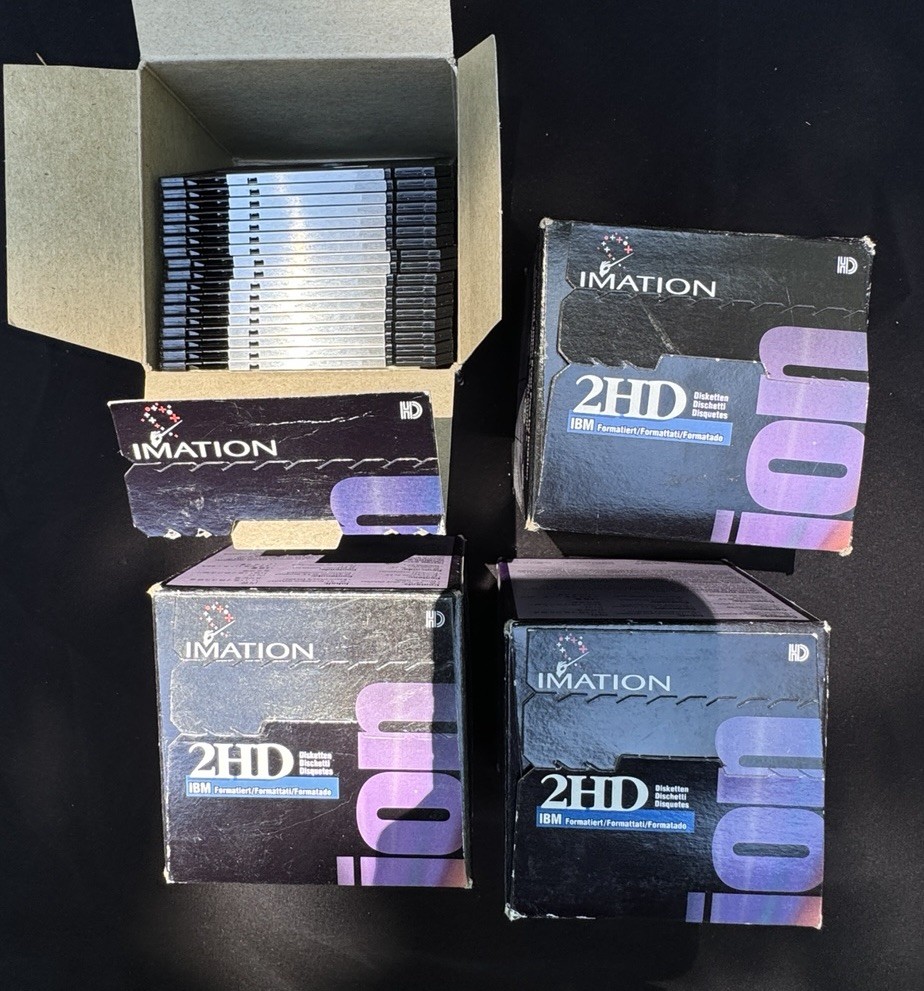 Imation 2HD 3.5" Inch Floppy Diskettes Lot 4 4 Boxes 3 Sealed! Mint Unused