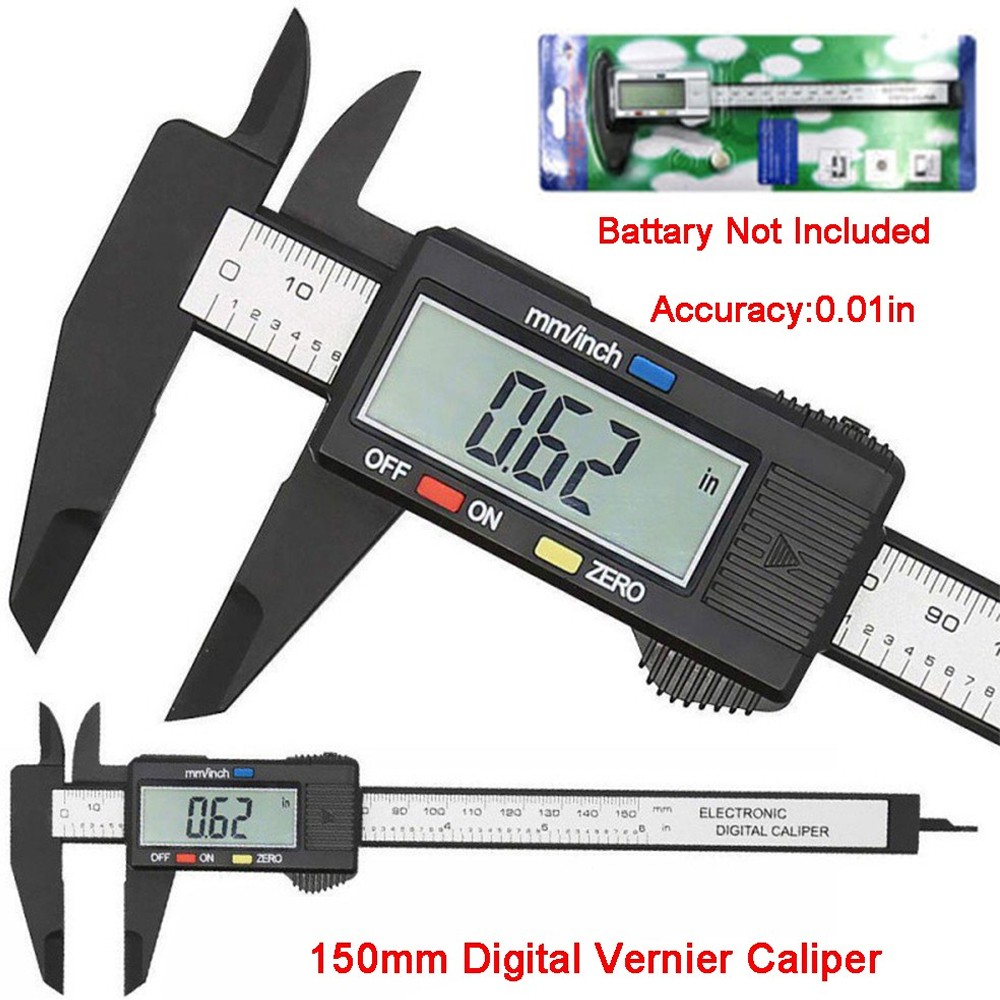 Plastic 150mm Digital Vernier Caliper Micrometer Measure Tool Gauge Ruler