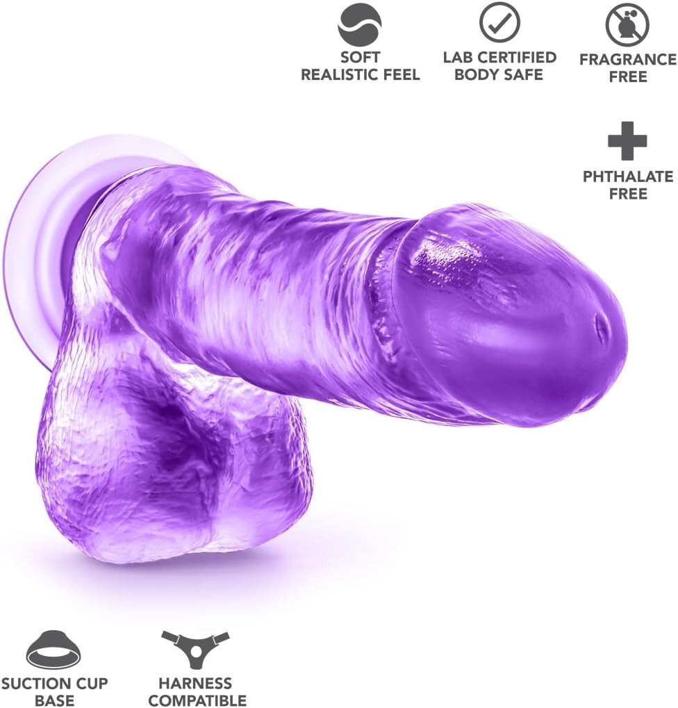 Eden 8" Soft Realistic 1.75" Thick Shaft Dildo Cock Suction Cup Sex Toy