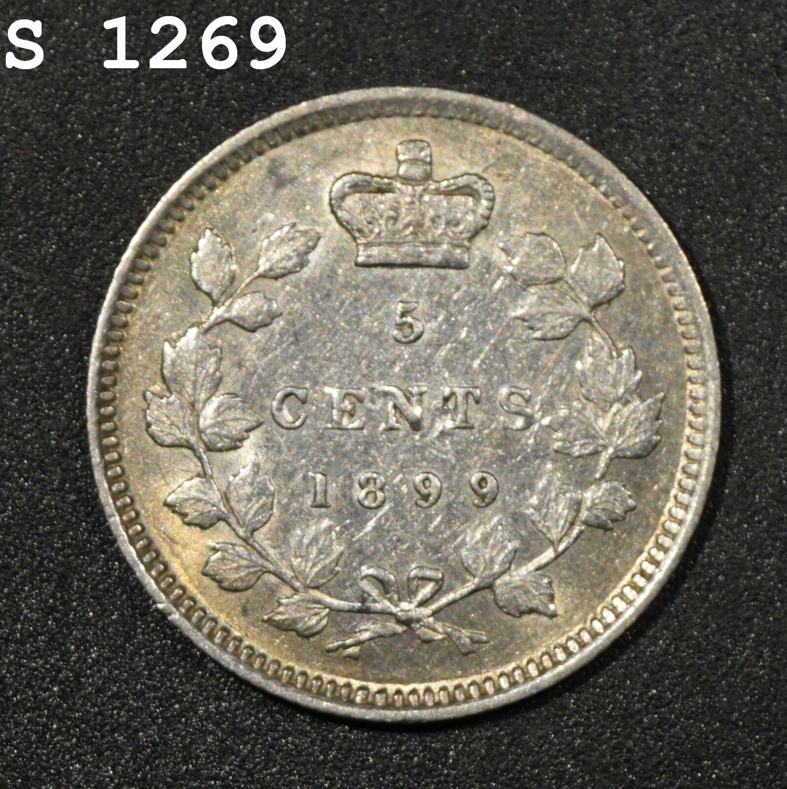 1899 *Silver* Canada 5 Cent "AU" *Free S/H After 1st Item*