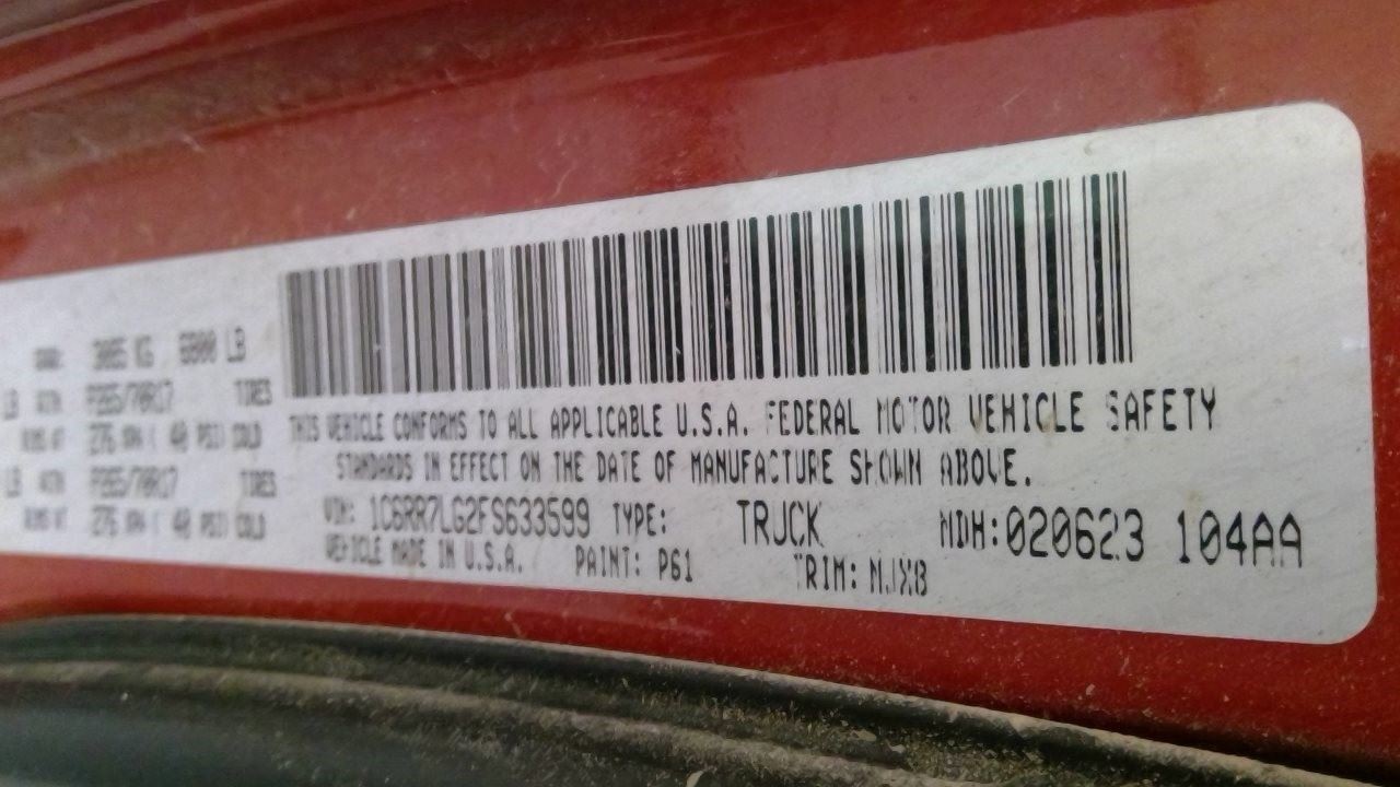 RAM1500 2015 High Mounted Stop Light 1716629