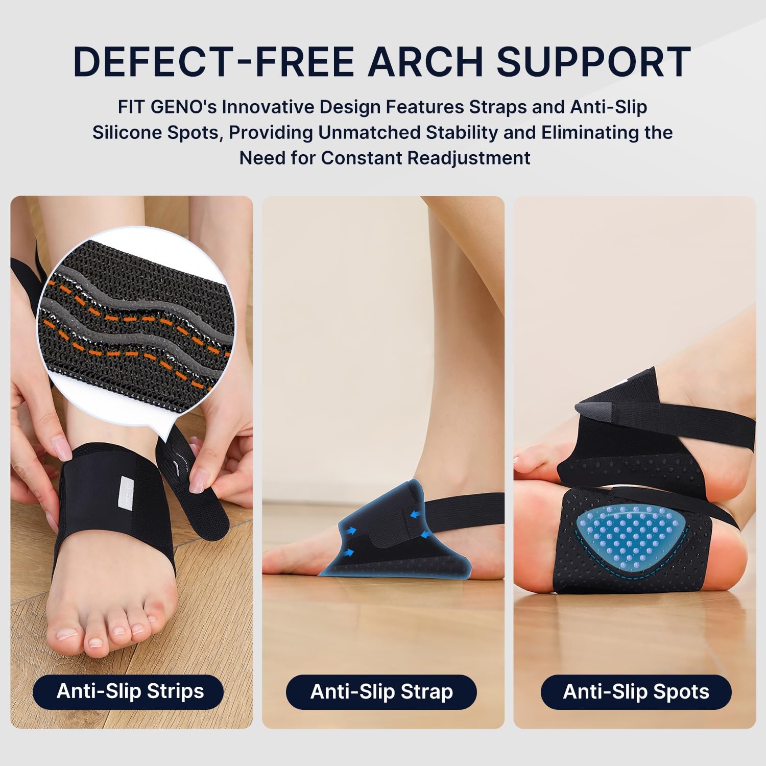 Arch Support Brace for Plantar Fasciitis, Heel & Foot Pain Relief – Adjustabl...