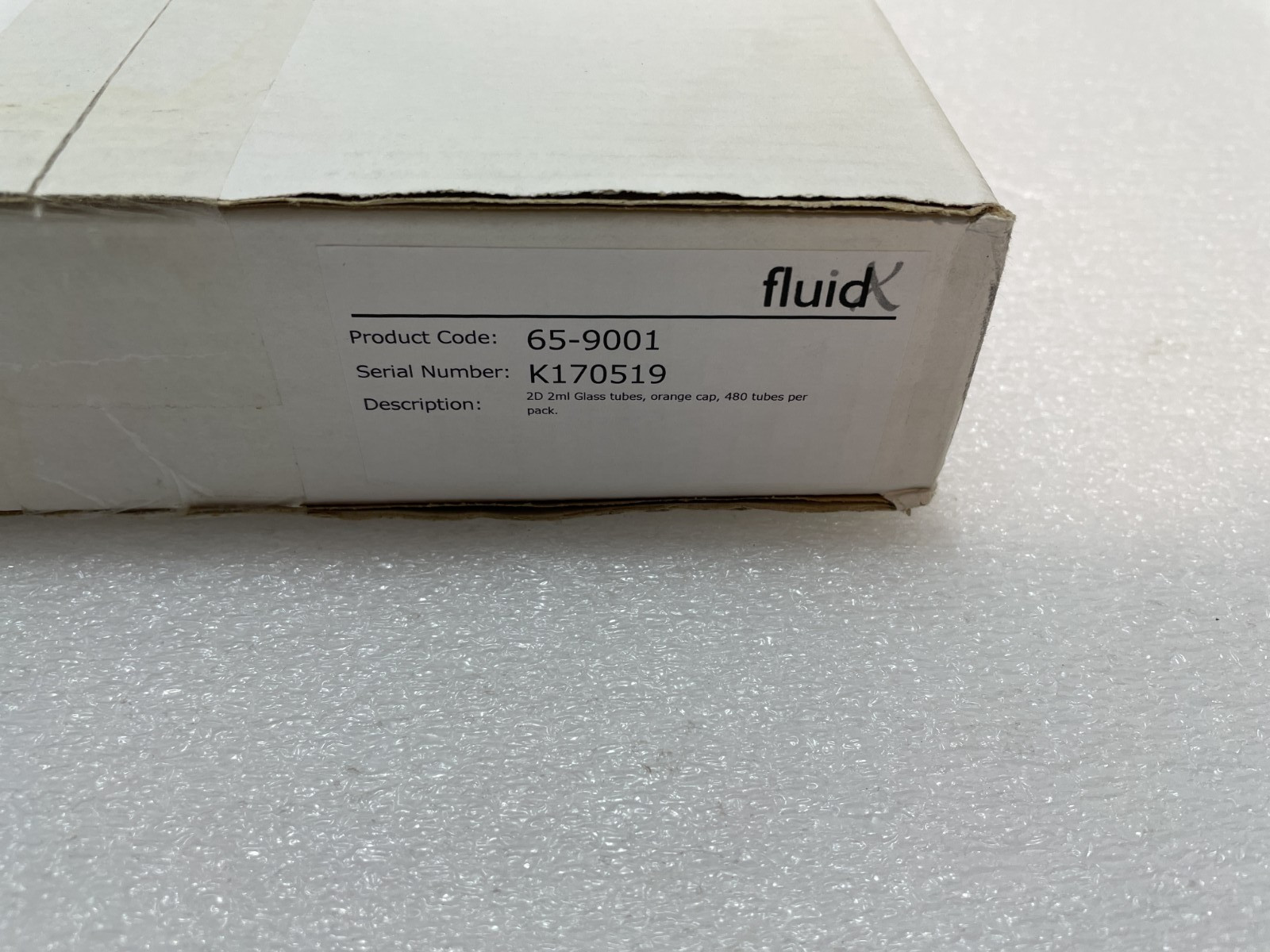 Fluid 65-9001 28 ML GLASS TUBES