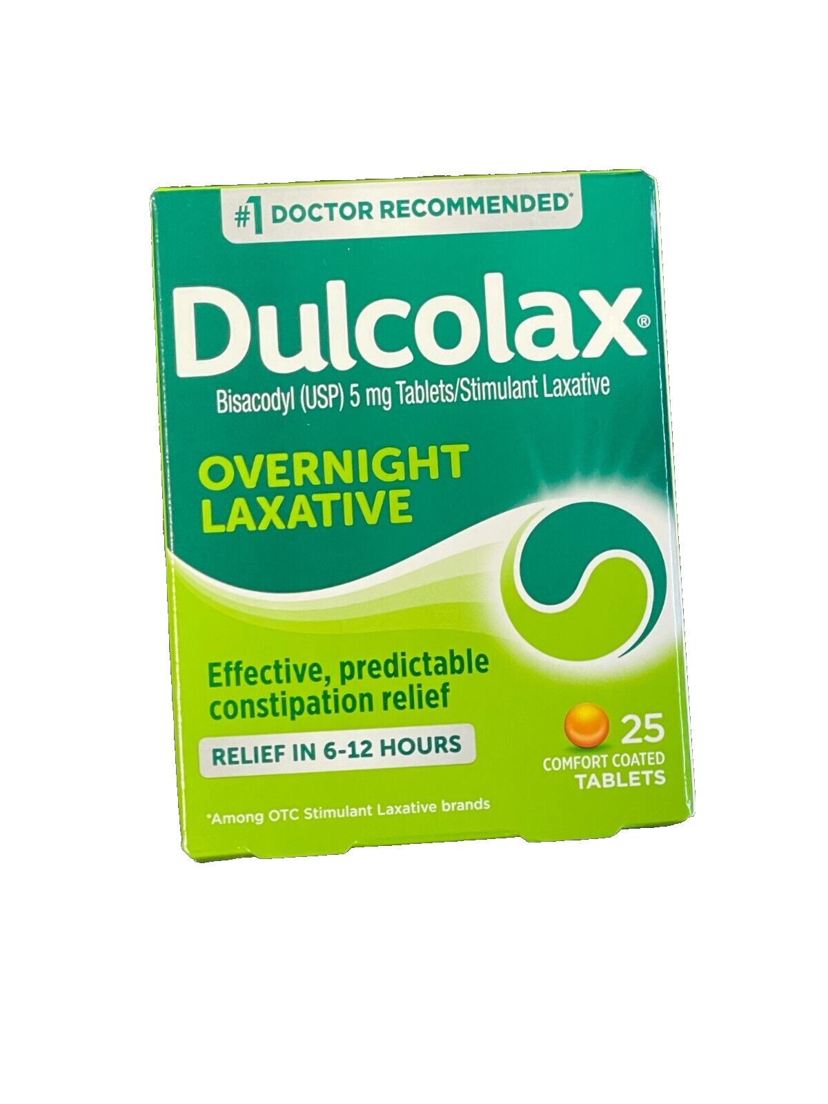 Dulcolax Overnight Laxative 5mg 25ct Comfort Coated Tablets Exp 7/2027