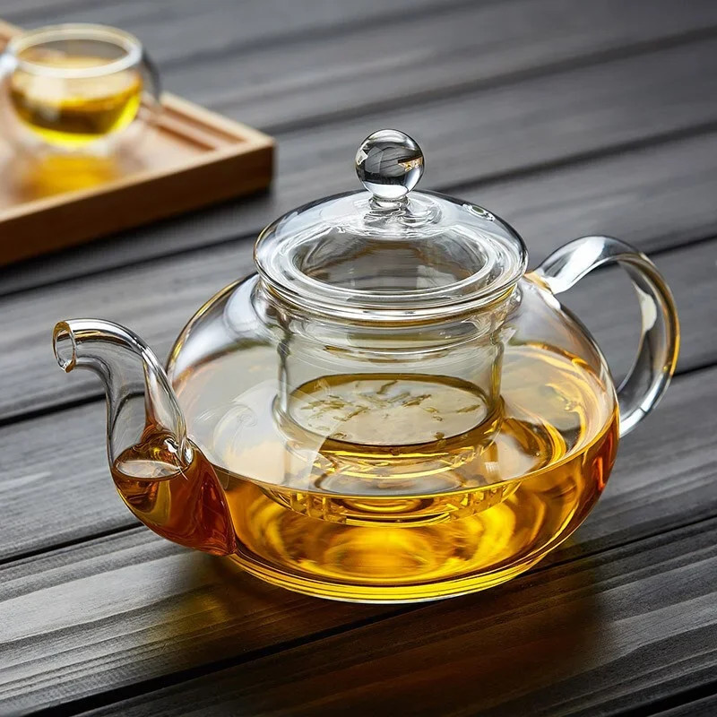400ml/1000ml Filterable Heat-resistant Thickened Glass Teapot High Borosilicate