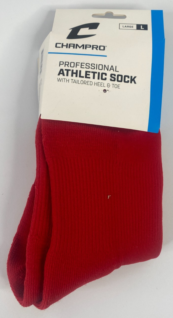 Lot of 3 Champro Multi-Sport Athletic Sock  - Red - Size Large