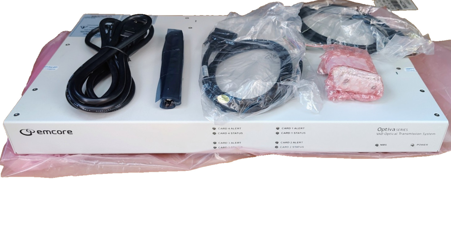 Emcore Ortel Optiva OT-CC-4-1U Fiber Optic 4 Slot Rack Mt Chassis 2 Cards SATCOM