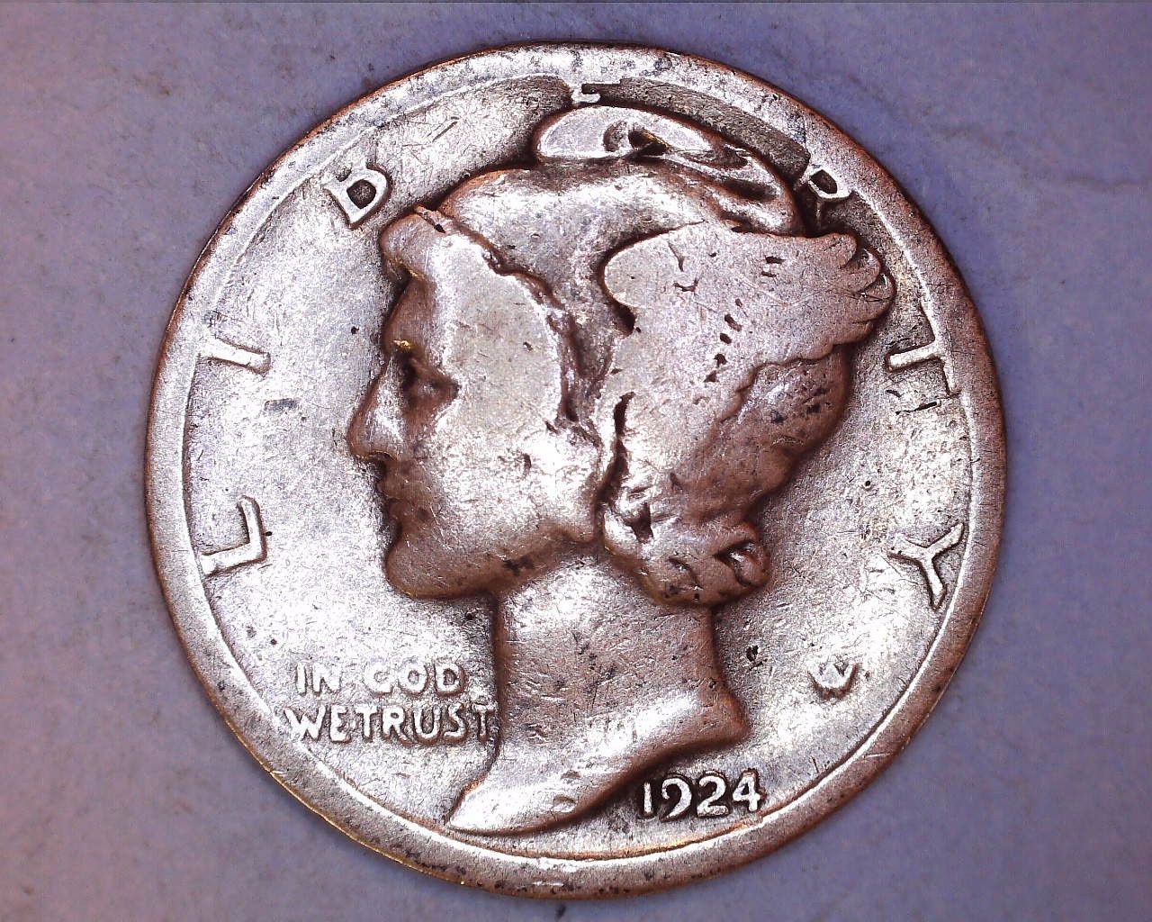1924-D MERCURY DIME BELOW  FINE *** 801-6