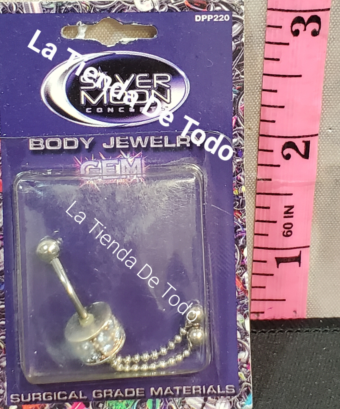 BODY JEWELRY BELLY BUTTON NAVEL RING CYLINDER GEM DANGLE DOUBLE FLAIL STYLE READ