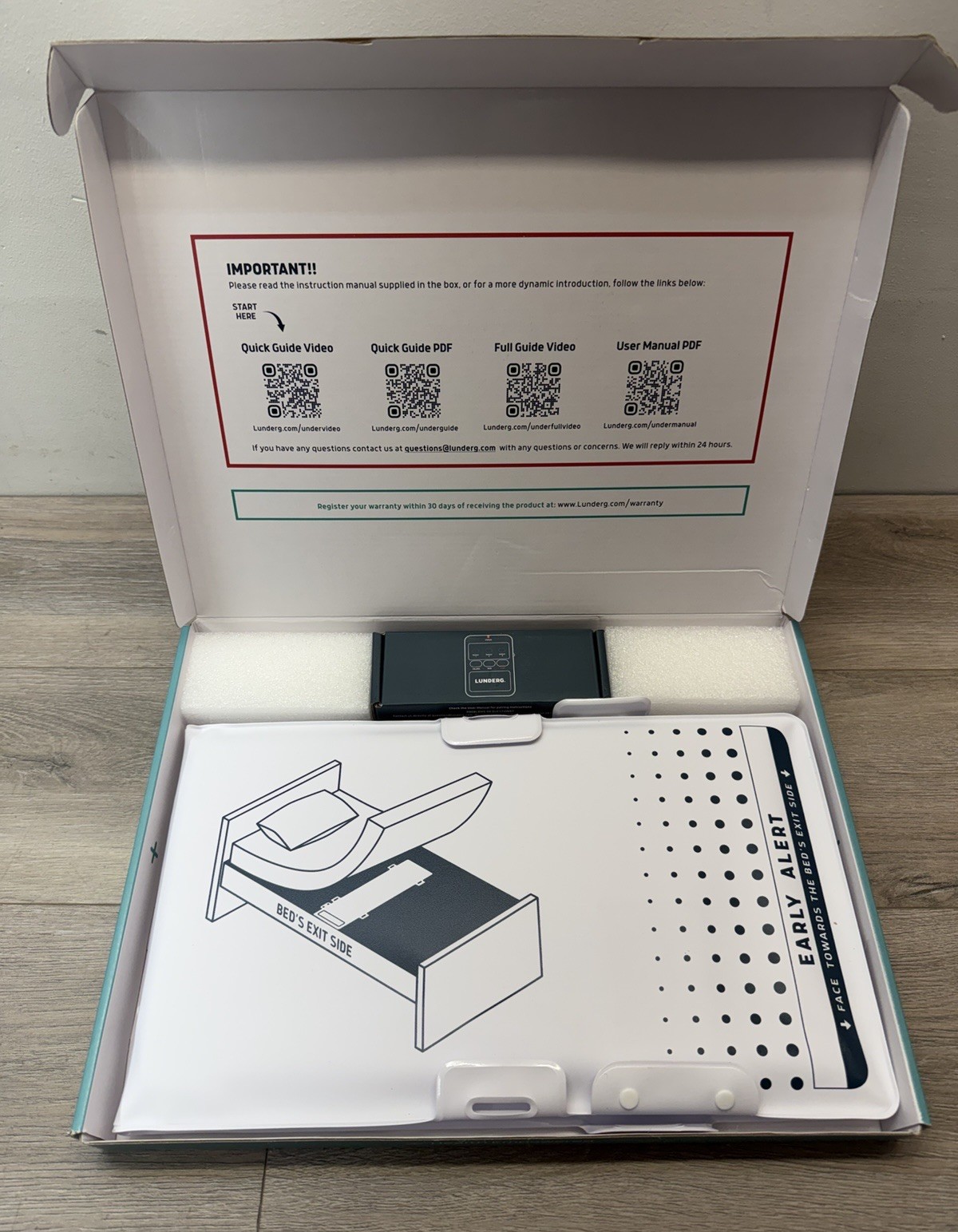 Lunderg Under Mattress Wireless Early-Alert Bed Alarm System Sensor+Pad+Monitor