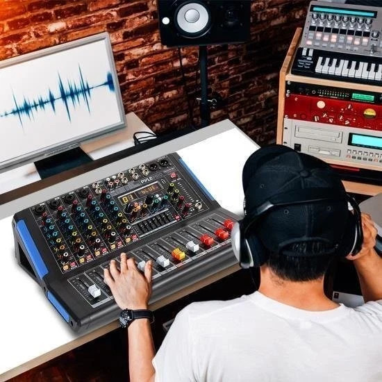 Pyle 6Ch Bluetooth Studio DJ Controller Audio Mixer Console System/ PMXU67BT