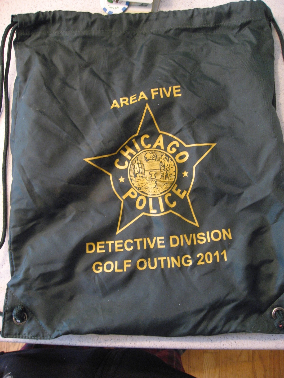 Chicago Police Detective Division Golf Outing 2011 Drawstring Nylon Backpack