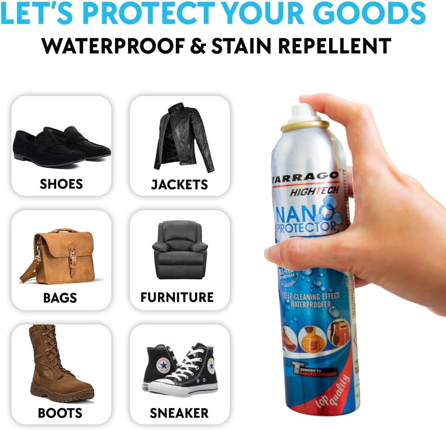 6.5oz Nano Technology Shoe Protector | All-Material Waterproof Defense Spray