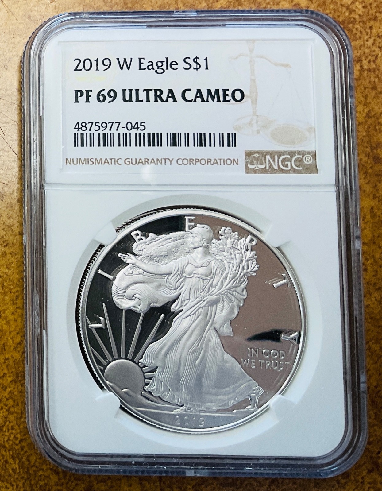 2019 W  $1 Proof Silver Eagle NGC PF69 UC.