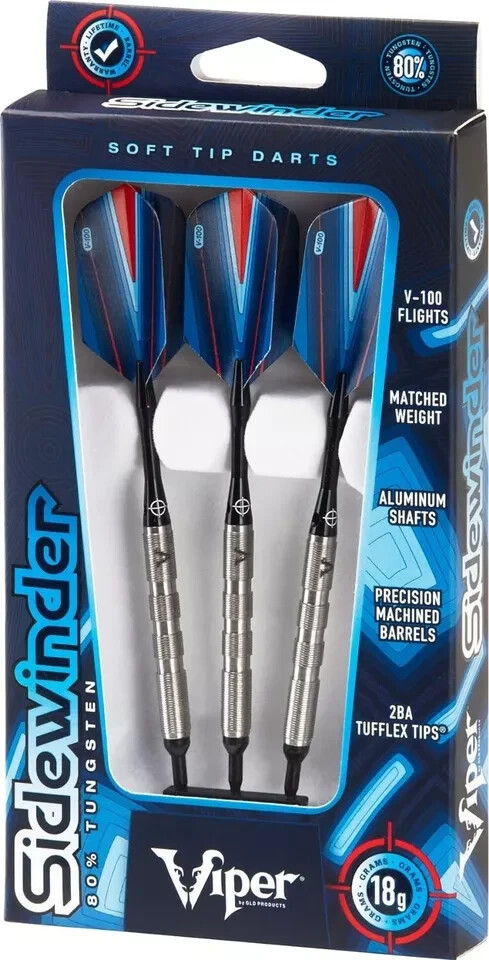 Viper Sidewinder 80% Tungsten Soft Tip Darts, 18 Grams