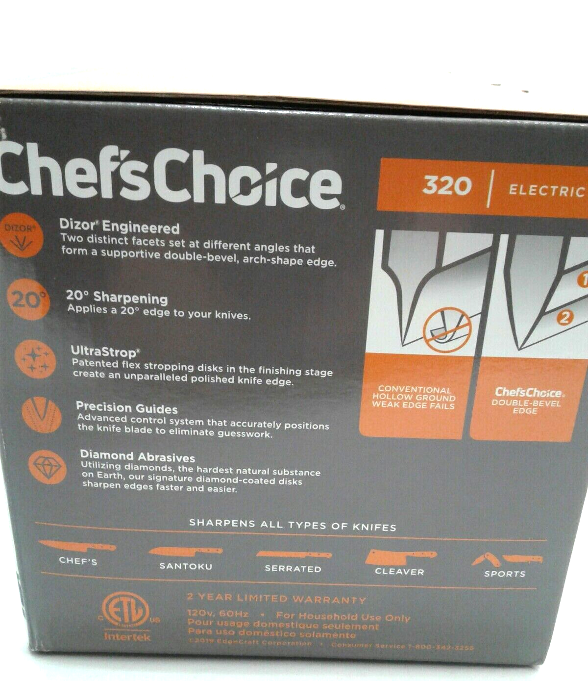 Chef's Choice Dizor Engineered Double-Bevel Edge 320 Electric Knife Sharpener
