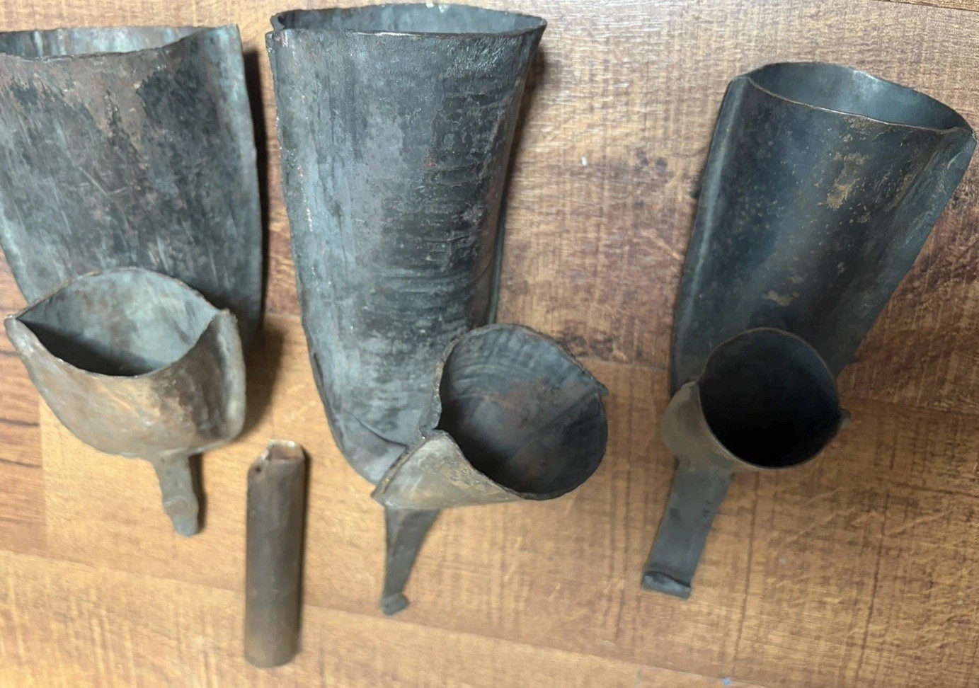 Three Authentic Hand-Forged Gonkogui Double Bell - West African Musical Heritage