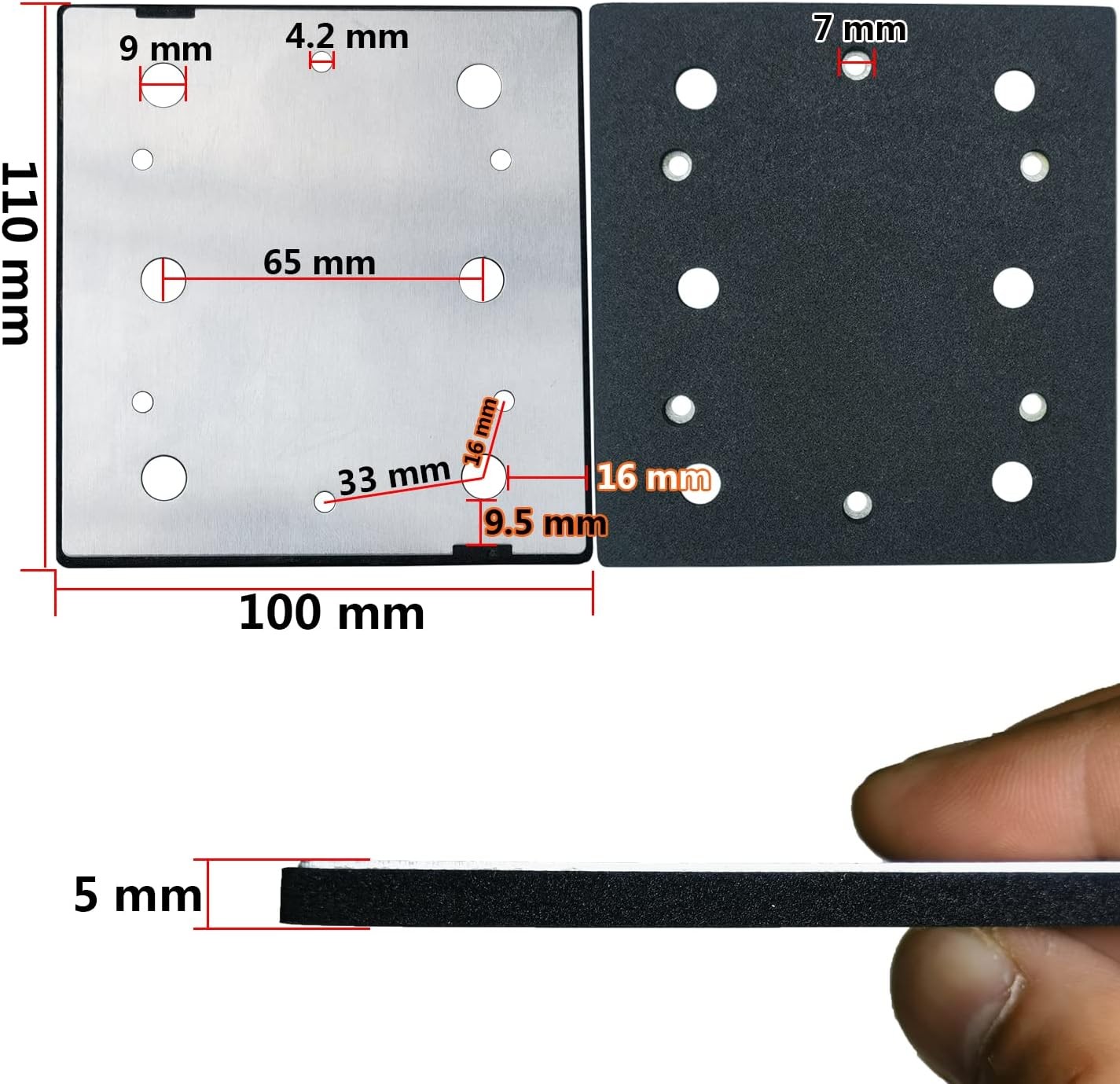 Square Sander Pads 1/4 Sheet Finish Replacement Pad for Double...