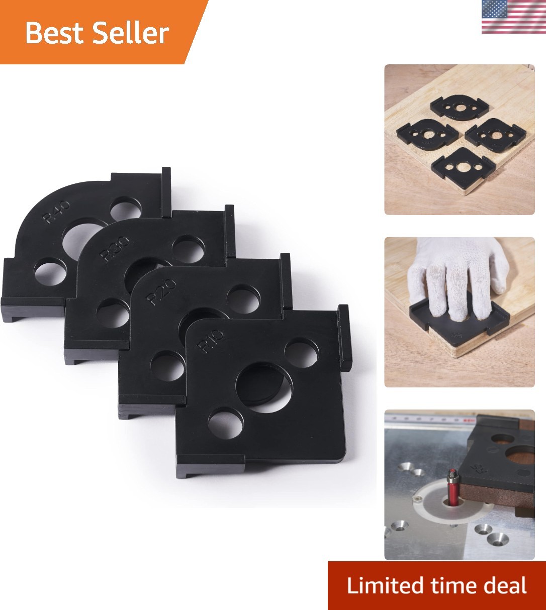 Pack of 4 Radius Jig Router Templates Corner Radius Routing Templates,Routing...