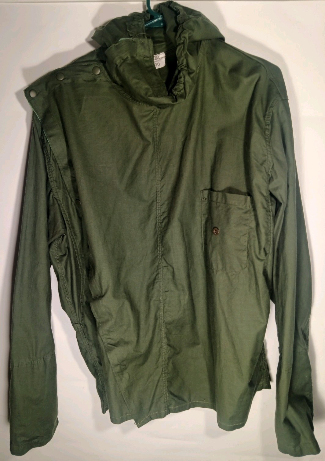 RARE French Cold War 1980s CBRN NBC Protective Smock Jacket Large F1 F2 OD Green