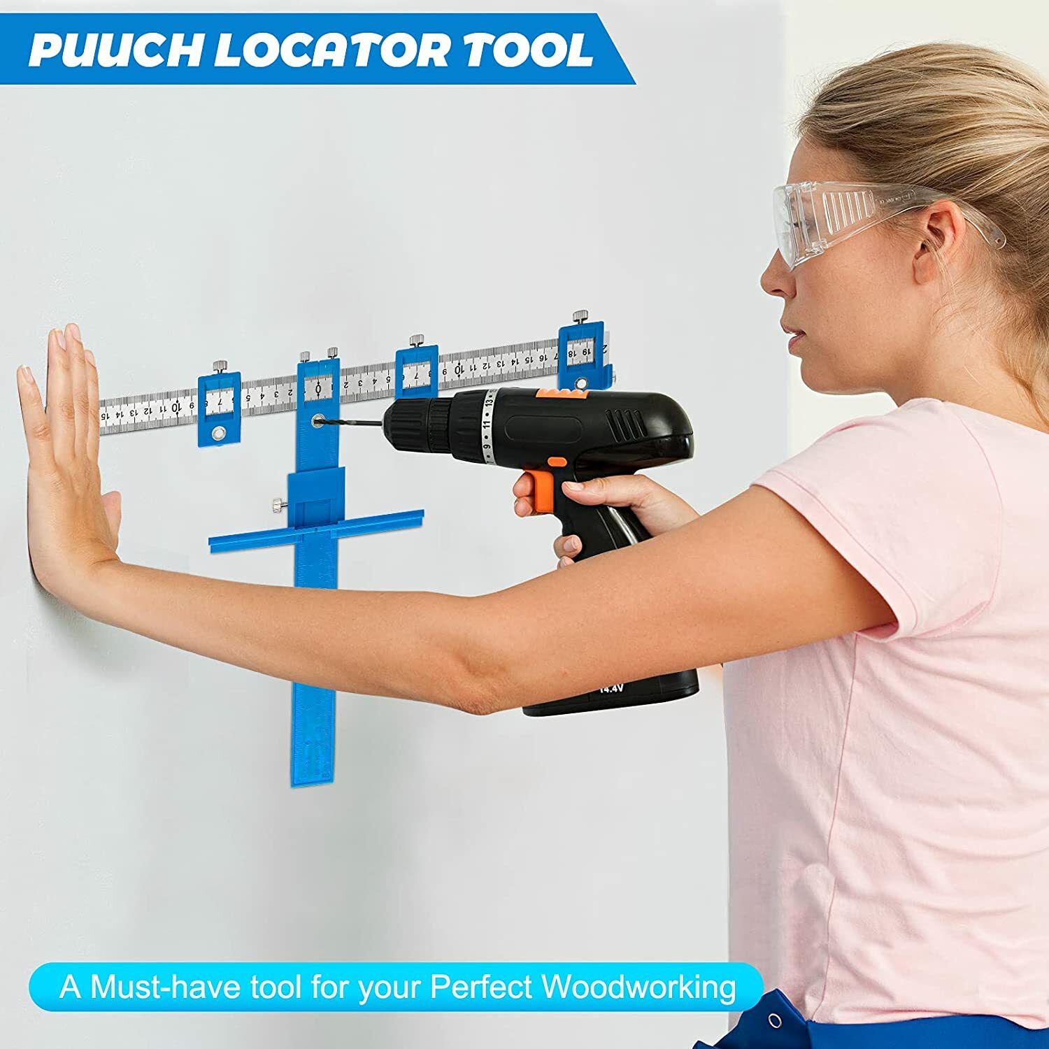Adjustable Guide Punch Locator Tool Drill Sets Jig Drawer Pull Wood Drilling DIY