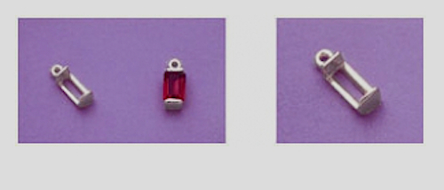 Sterling Silver (Deep) Tourmaline Dangle Pendant Setting (7-12mm)