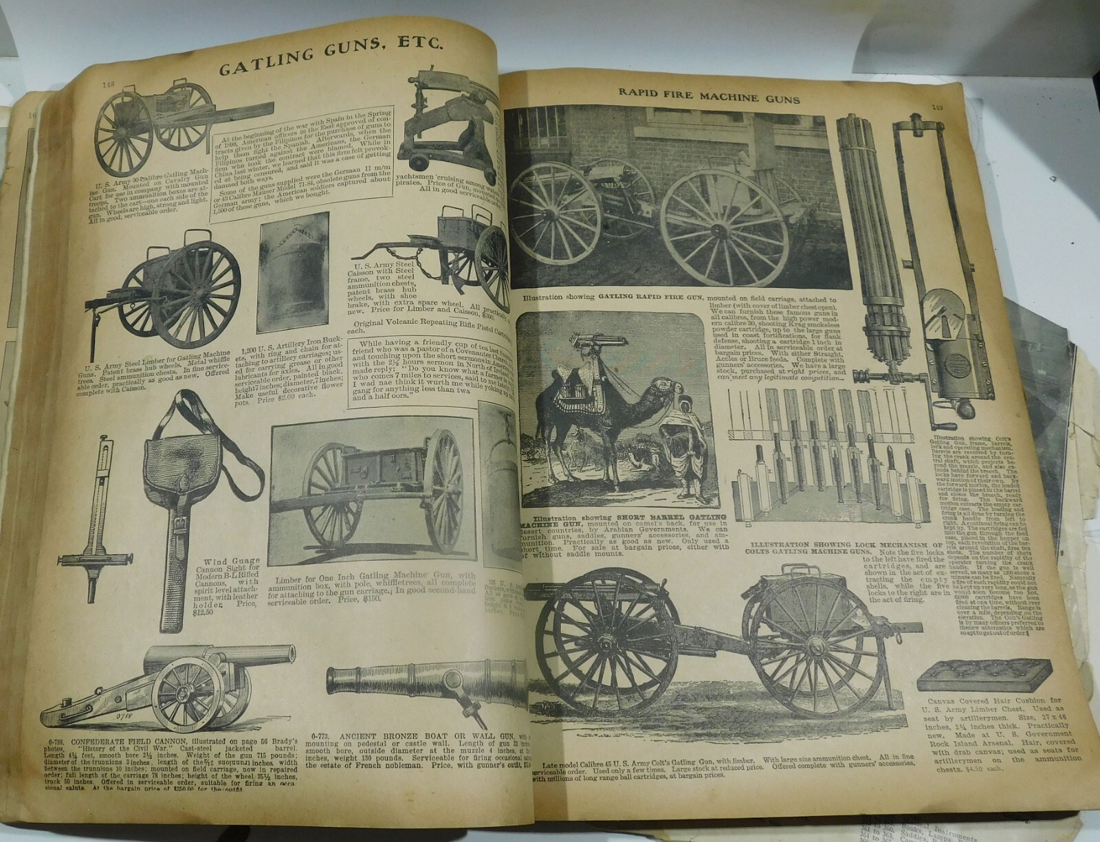 1929 Weapons and Munitions catalog in poor condition
