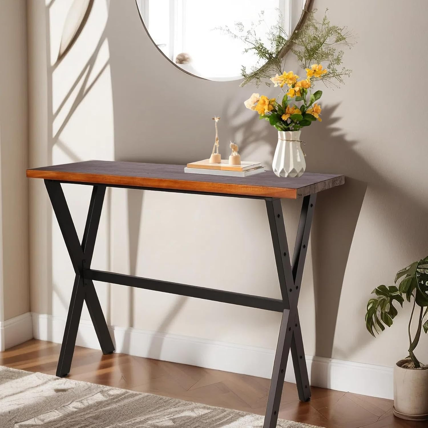 Industrial Console Table, 41.3" High Bar Table for Kitchen, Living Room, Coffee