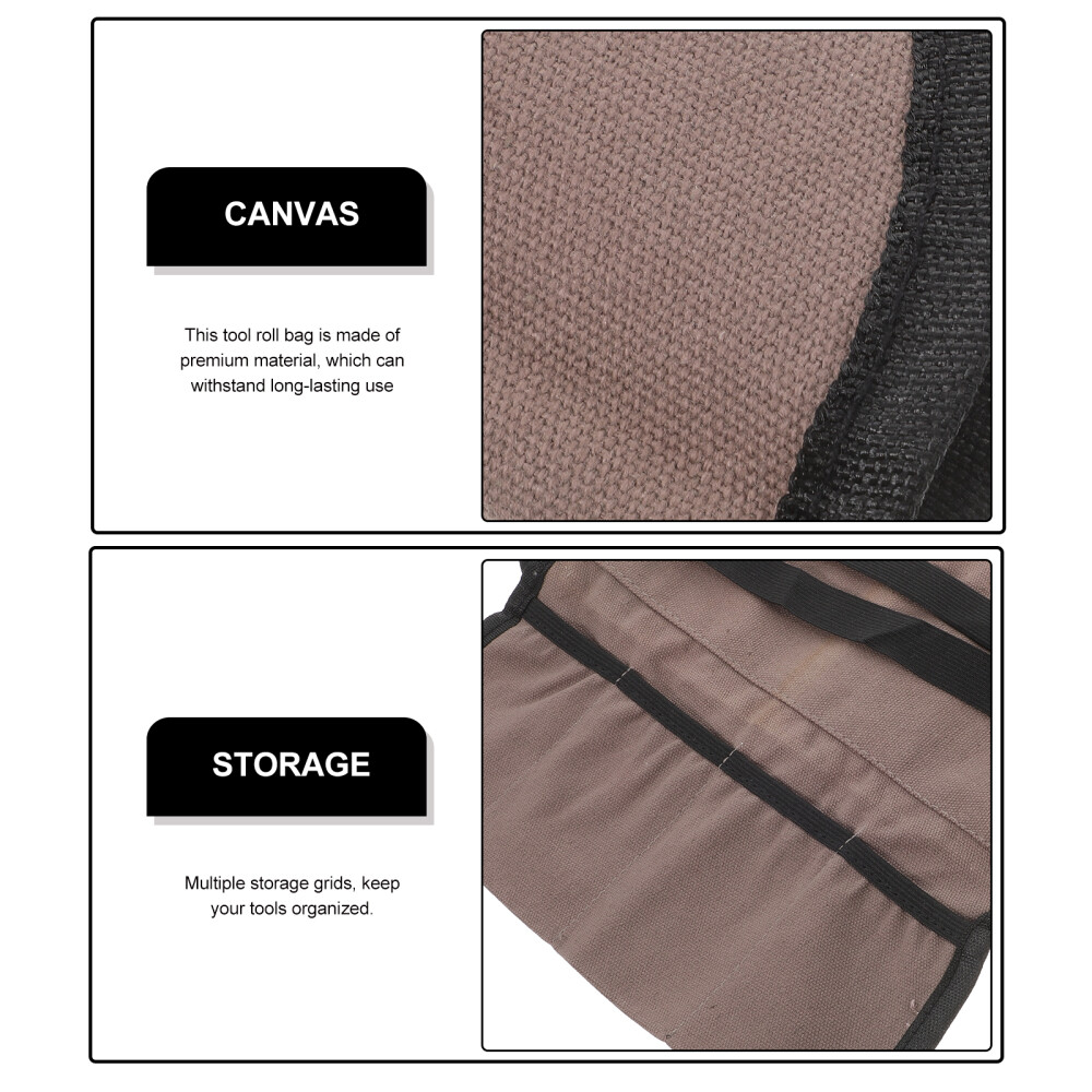 2 Pcs Heavy Duty Canvas Chisel Bag Multi-functional Tool Pocket Organizer