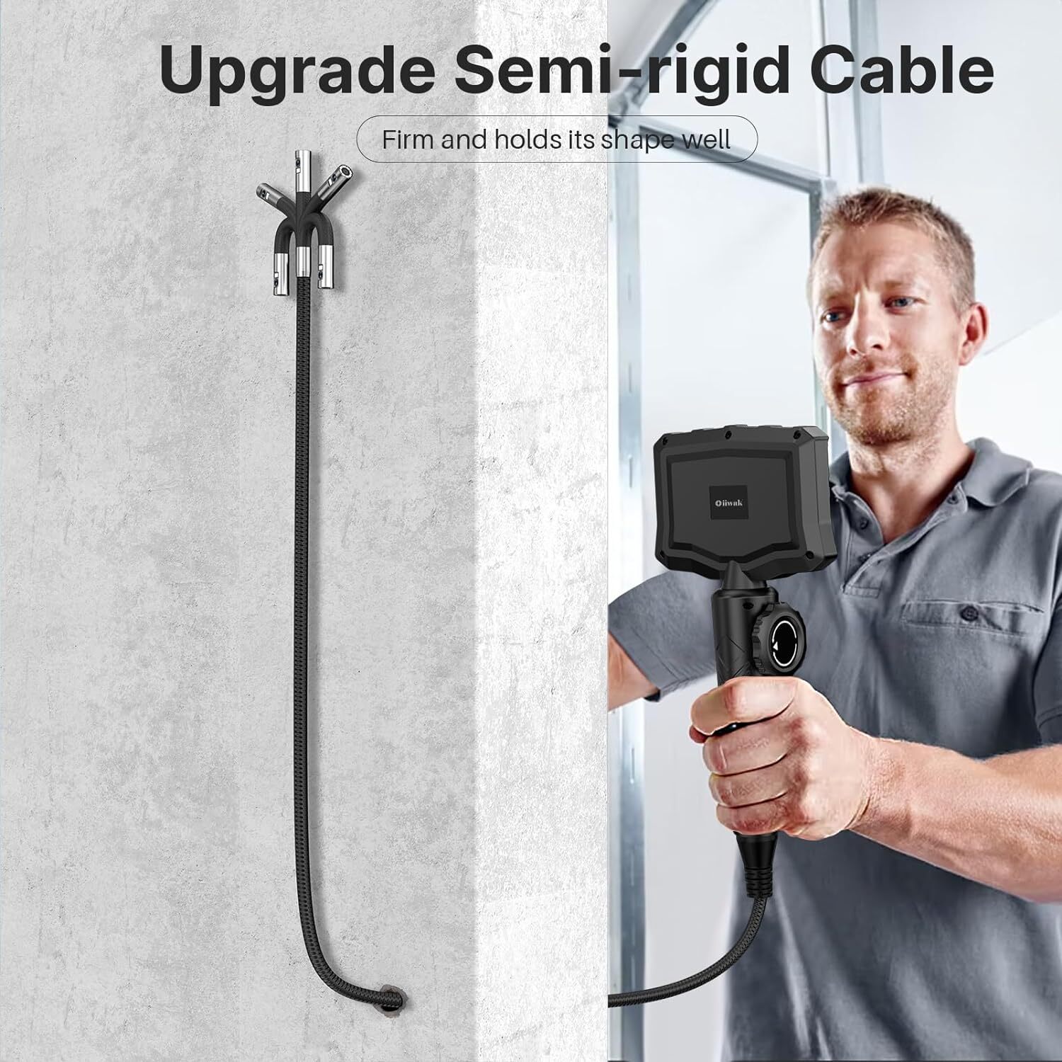 OIIWAK 5" Inspection Camera 360° Articulating 8MM Borescope Endoscope Camera 4ft