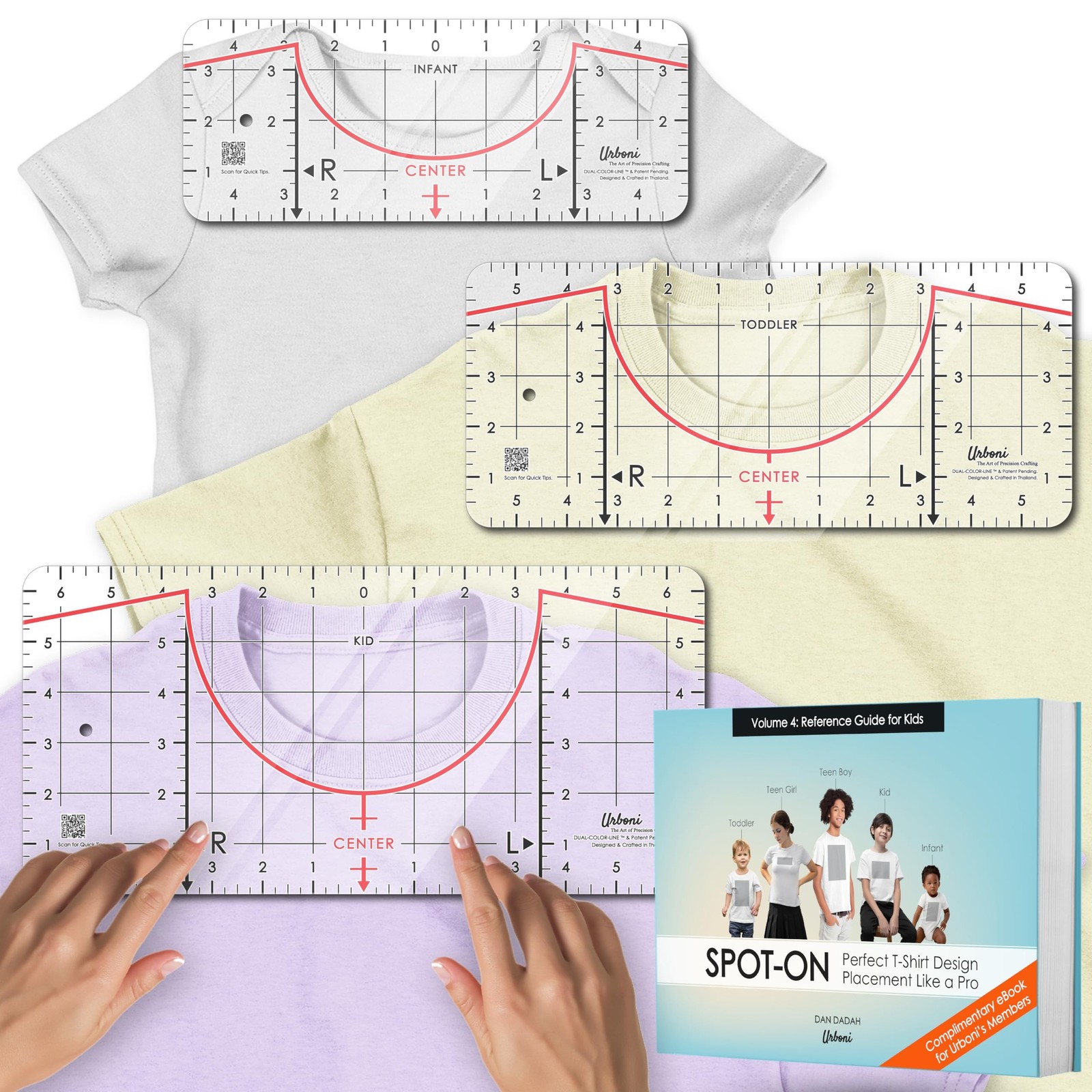 (3-Kid Sizes) Tshirt Ruler Guide Vinyl Alignment – T Shirt Measurem... Fas