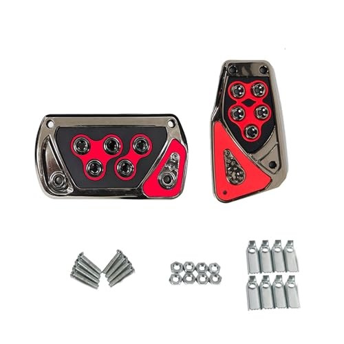 Car Pedal Pads, Automatic Transmission Brake and Accelerator Pedal 2 PCS Red