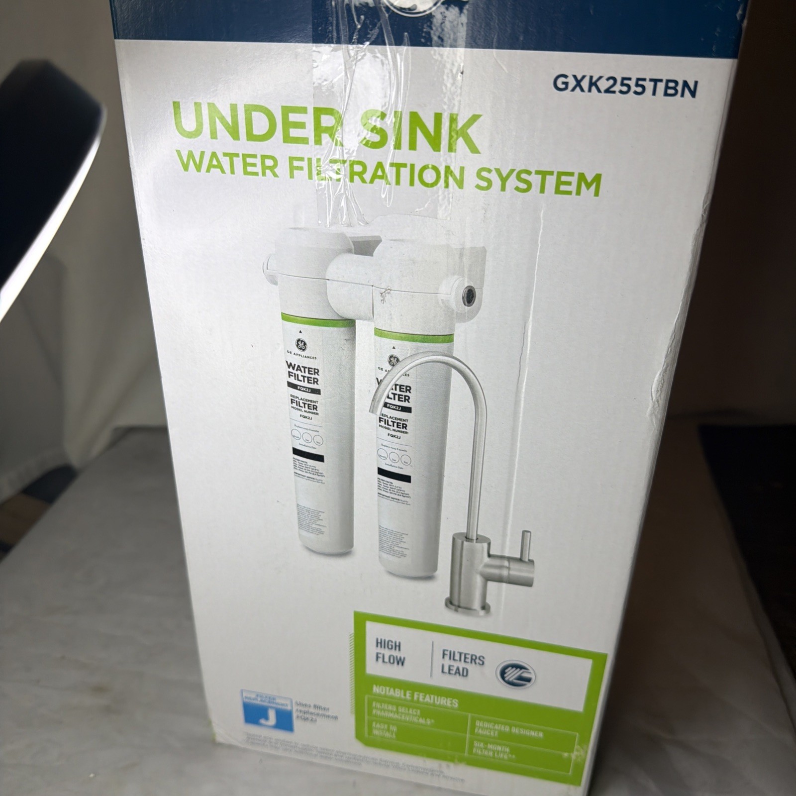 GE GXK255TBN Under Sink Water Filtration System w/ Faucet FQK2J filters.