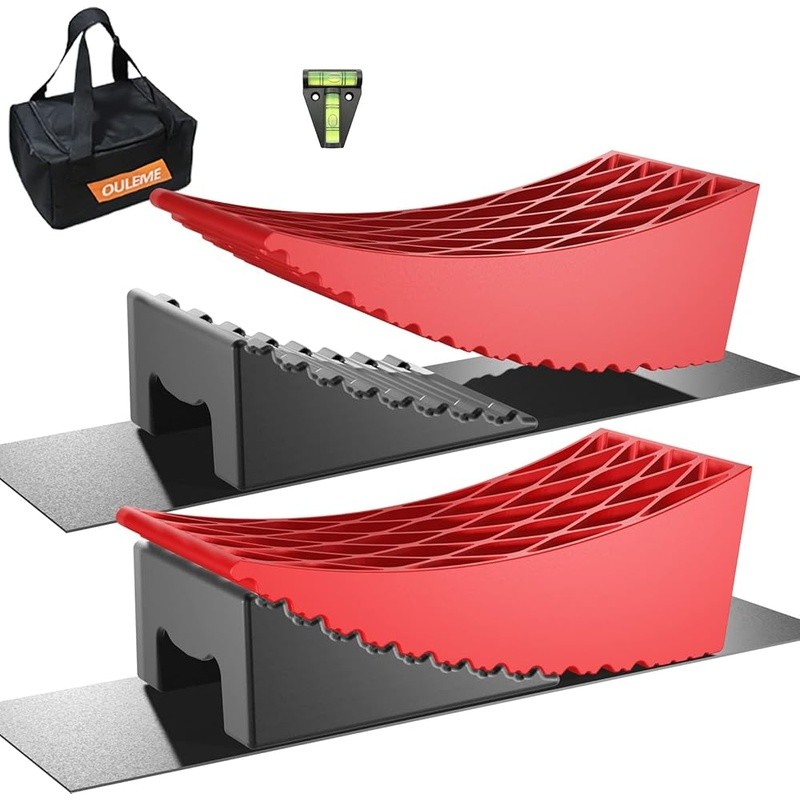 Heavy Duty RV Leveling Blocks Non-Slip Design Tandem Trailers 35K lb Capacity US