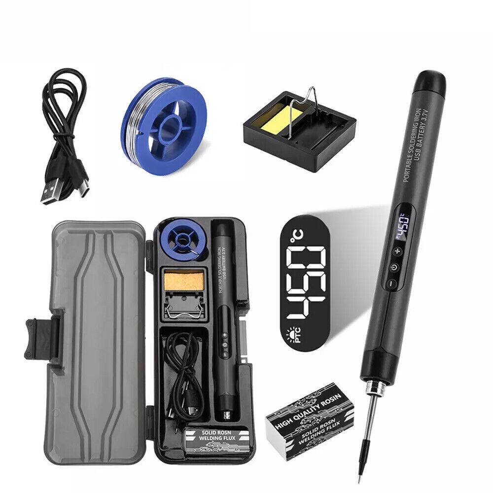 Rechargeable Wireless Welding Tool Digital Electric Soldering Iron Set Type-C US