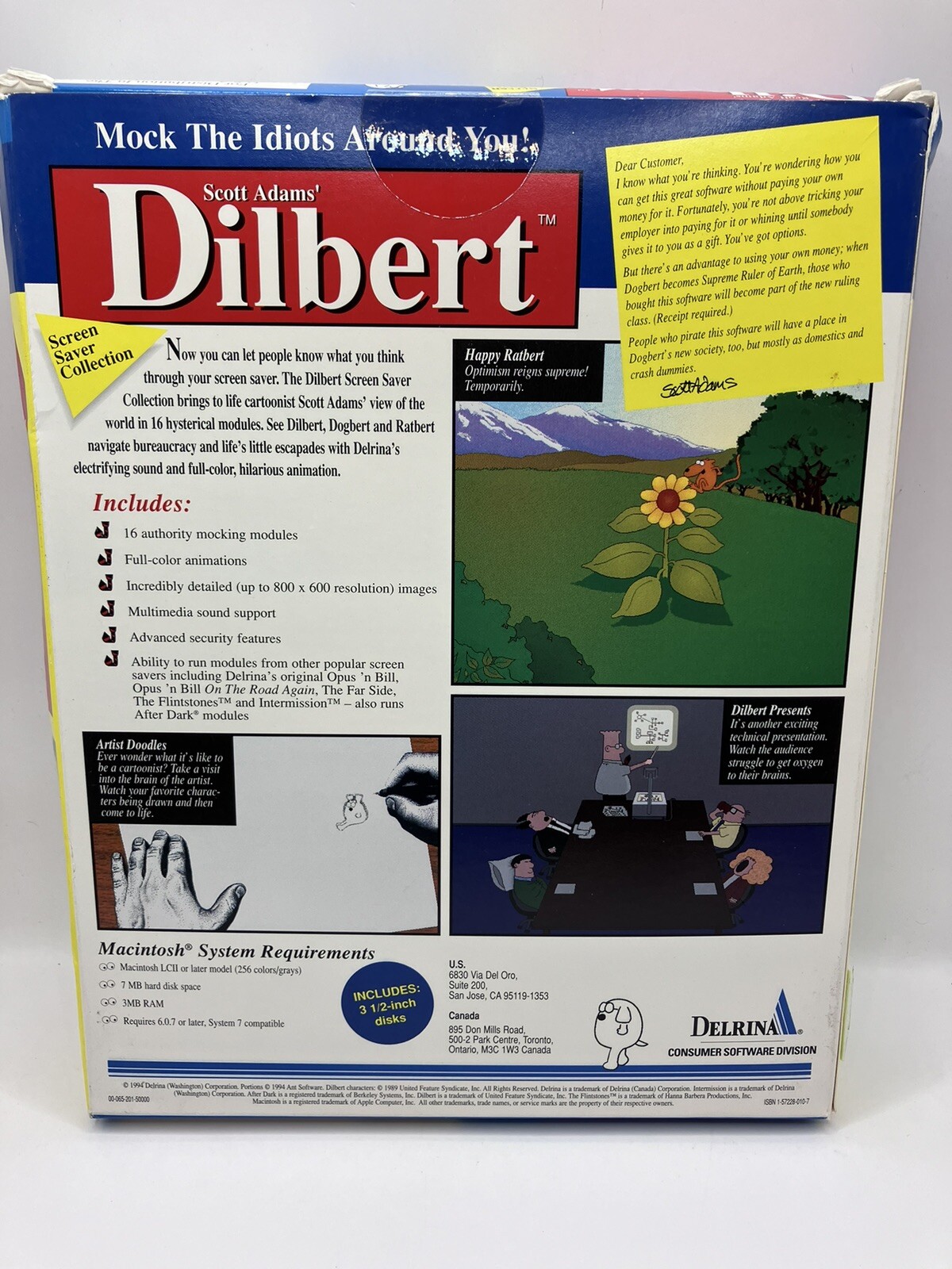 Scott Adam’s Dilbert Screen Saver Collection for Mac USED Not For Export