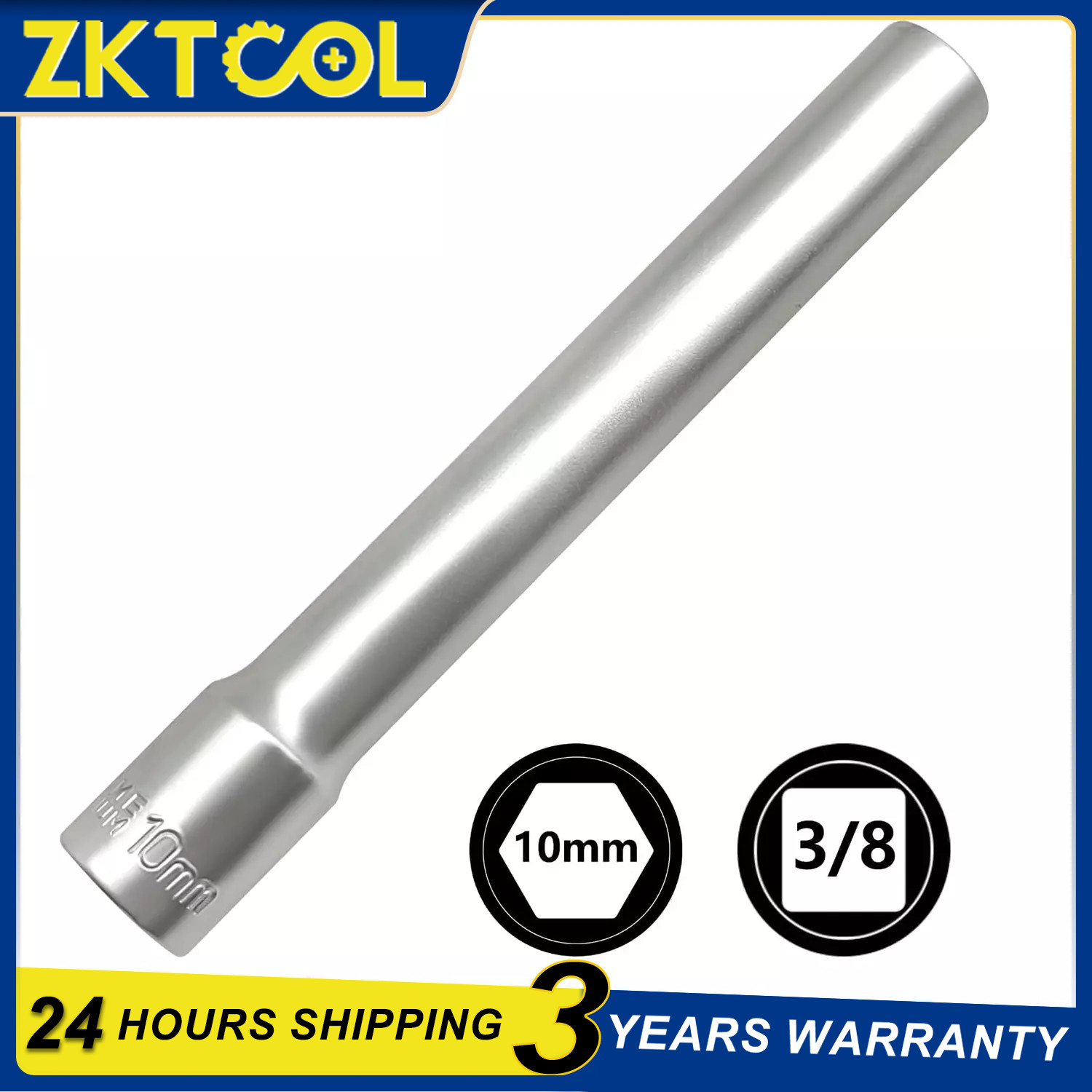 3/8" Drive 10MM Extra Long Drive Spark Plug Deep Square Metric Socket