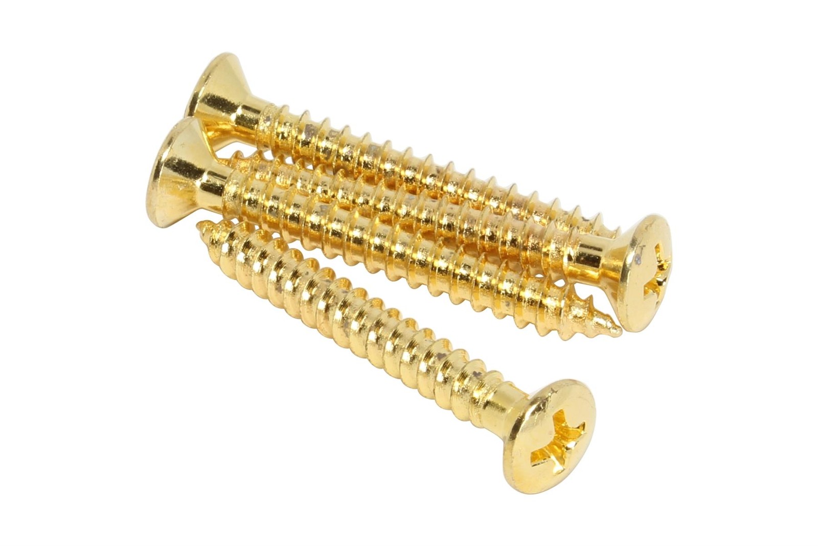 #8 x 1 3/8" (35mm) Short Neck Plate mounting screws - set of 4 - Gold