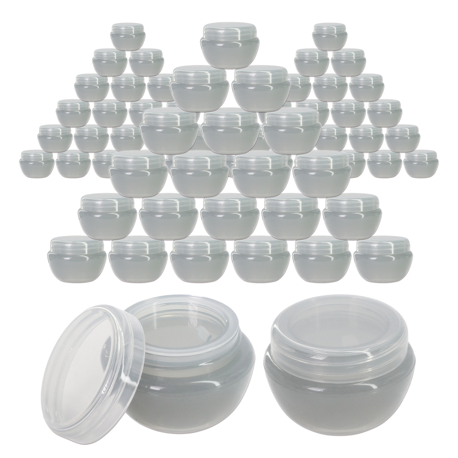 72 Pieces 10G/10ML Round Gray Cosmetic Sample Container Jars with Inner Liner